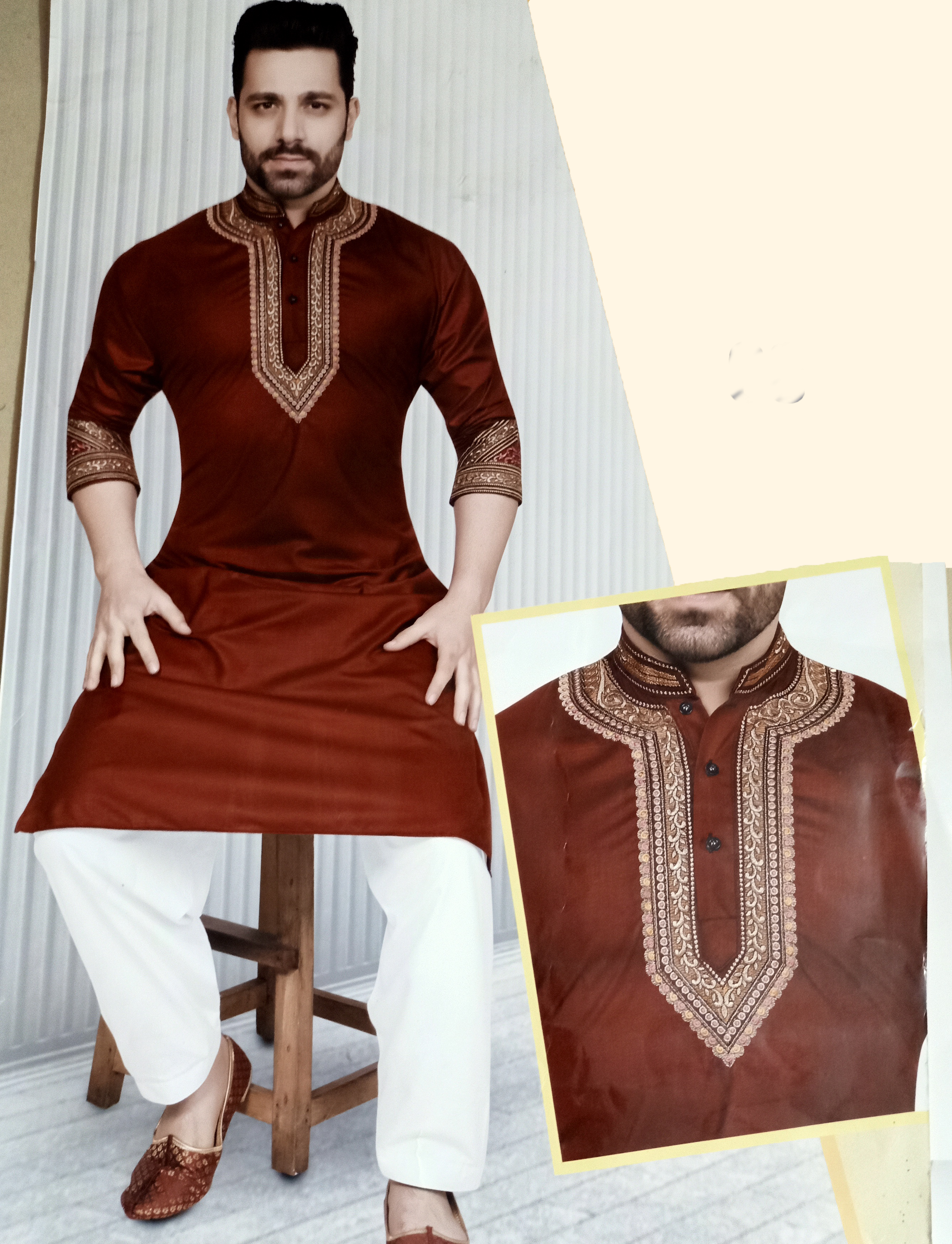 Maroon pathani online suit