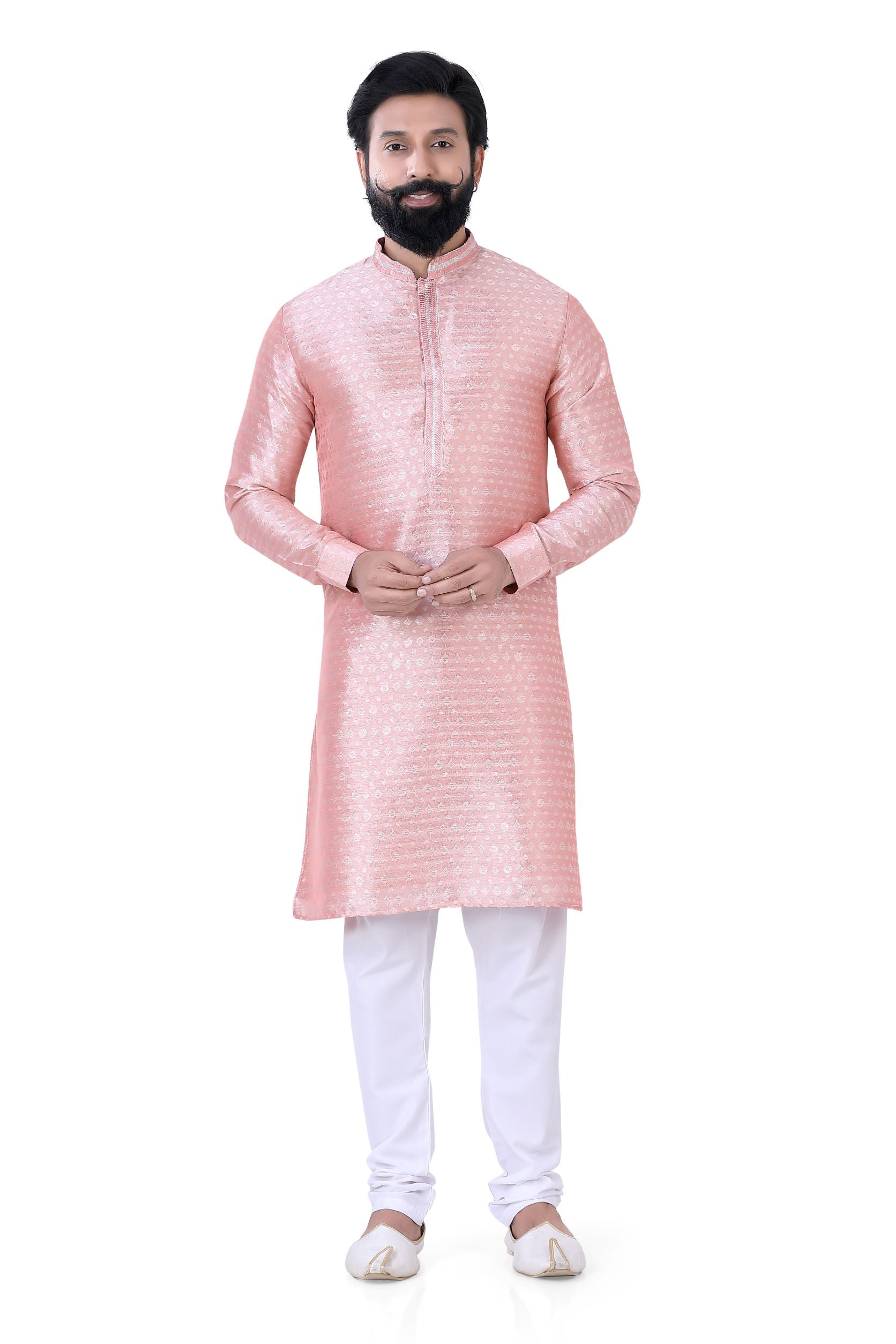 Soft Silk Kurta Pajama in Light Pink