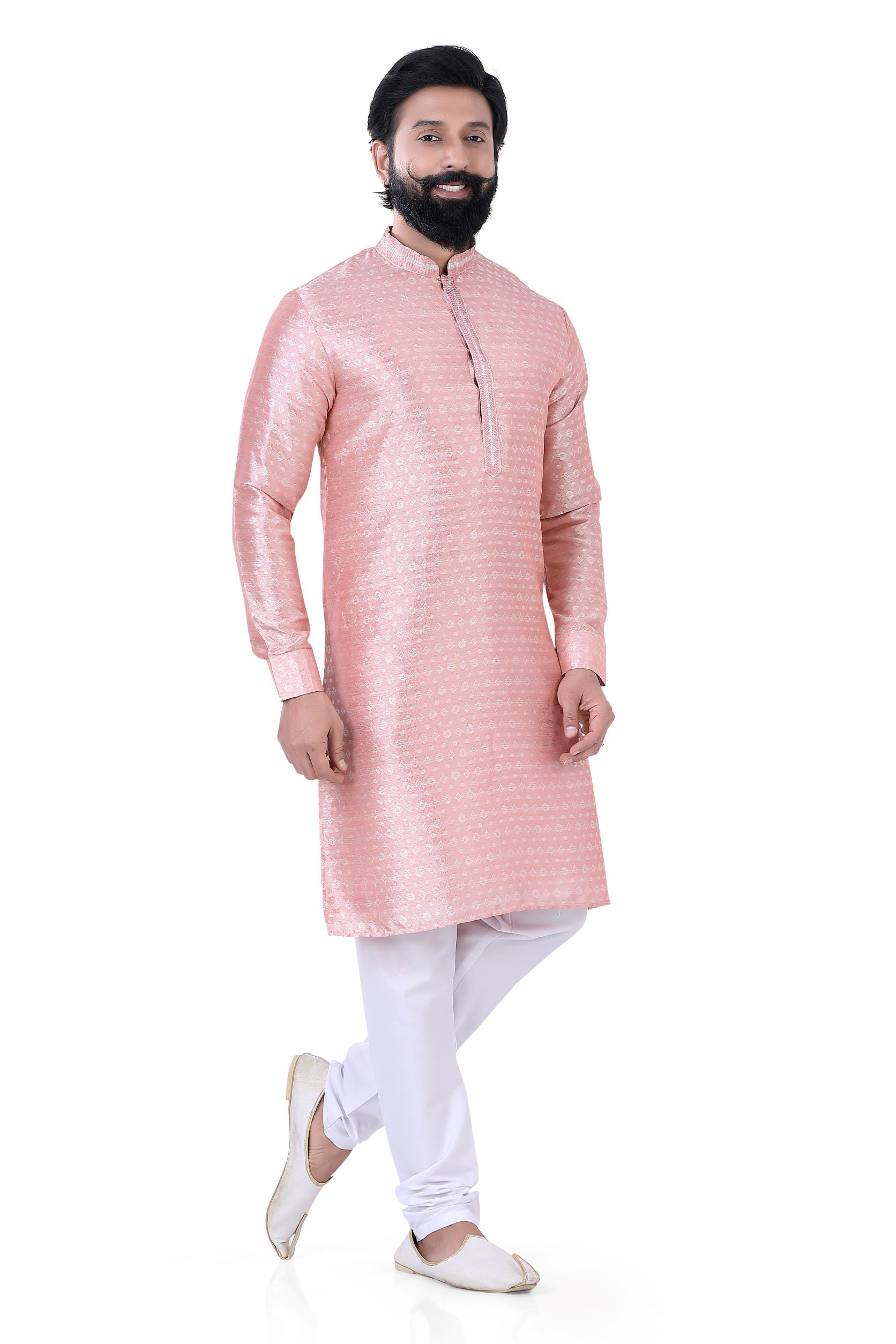 Soft Silk Kurta Pajama in Light Pink