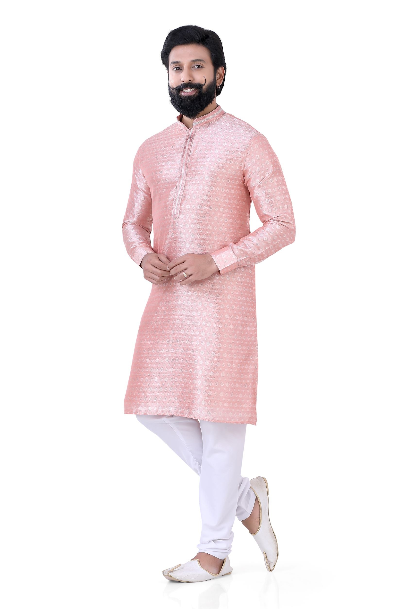 Soft Silk Kurta Pajama in Light Pink