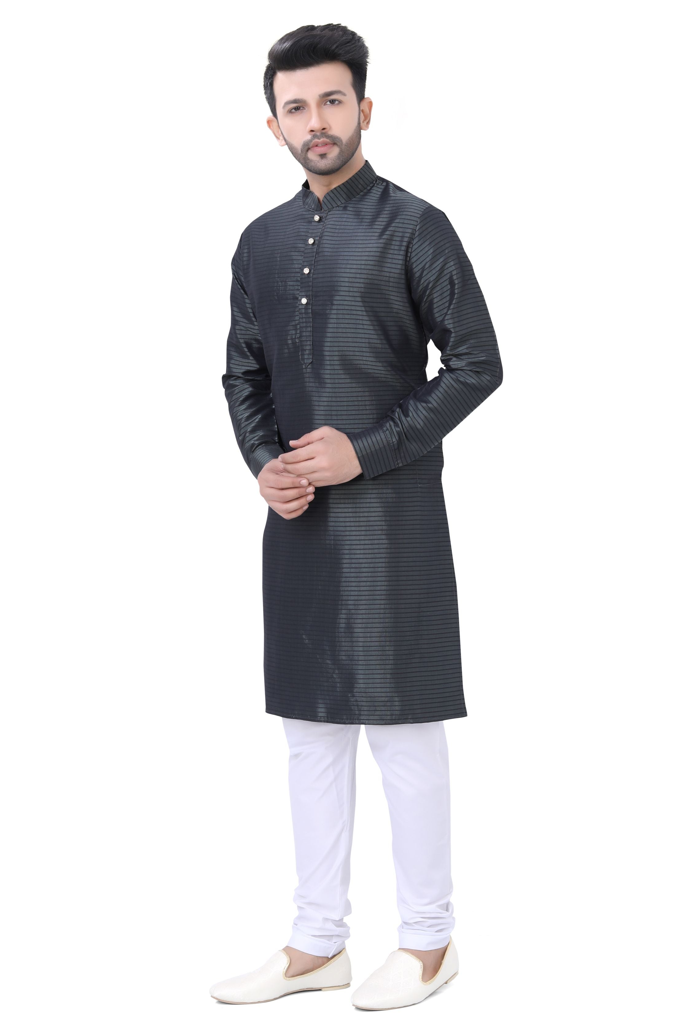 Cotton Pintex Kurta  in Gray Colour