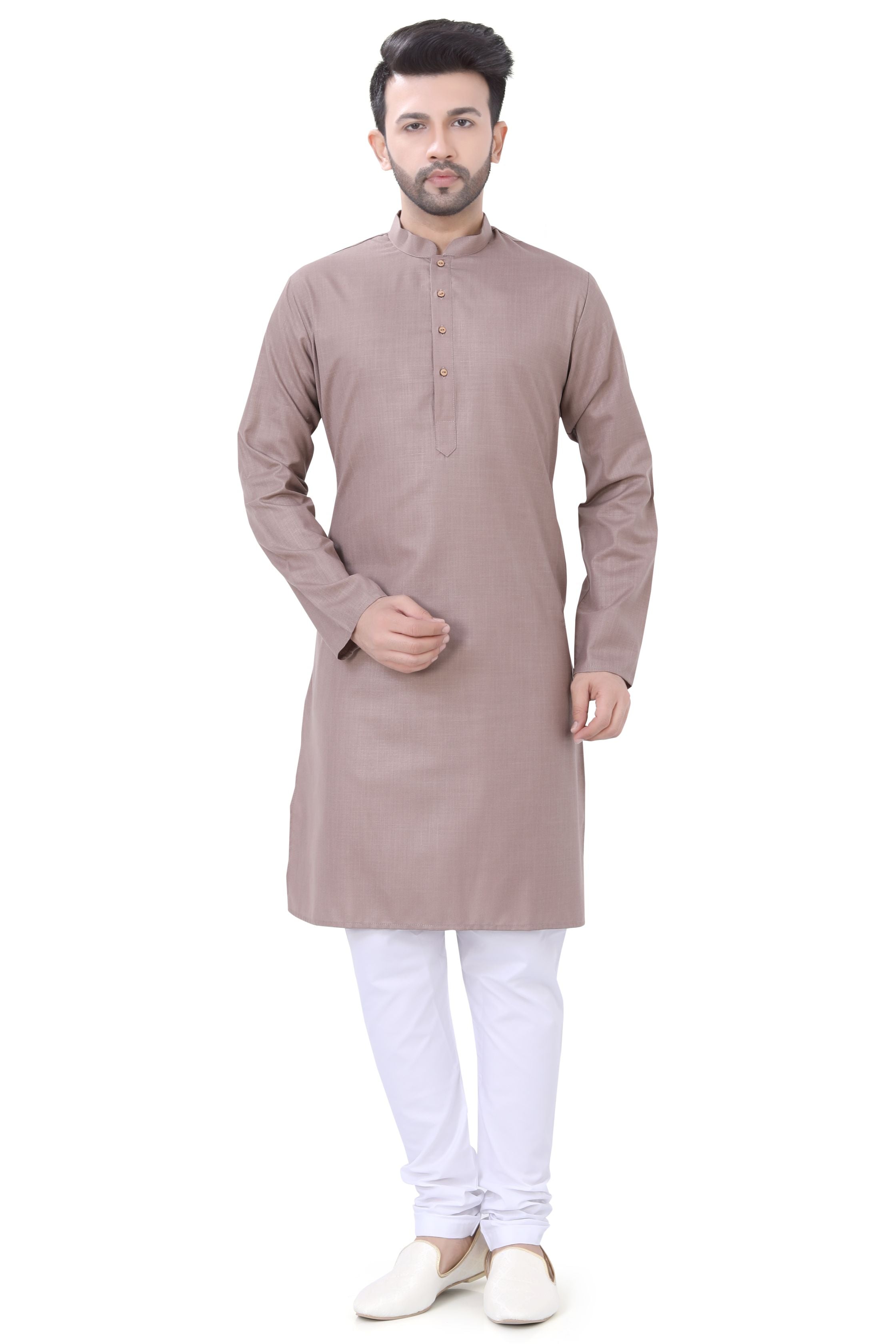 Cotton Kurta in Coffee Brown