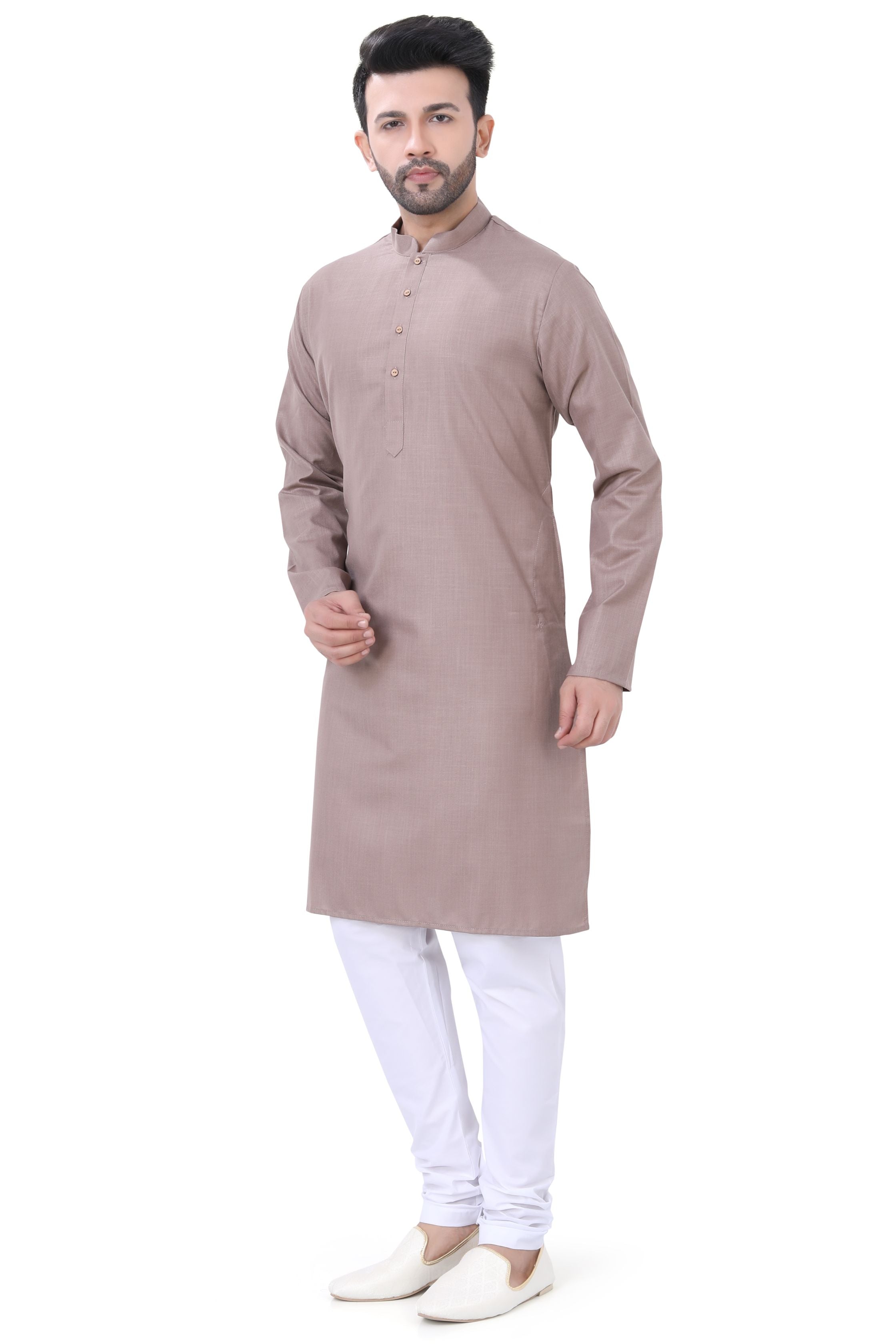 Cotton Kurta in Coffee Brown