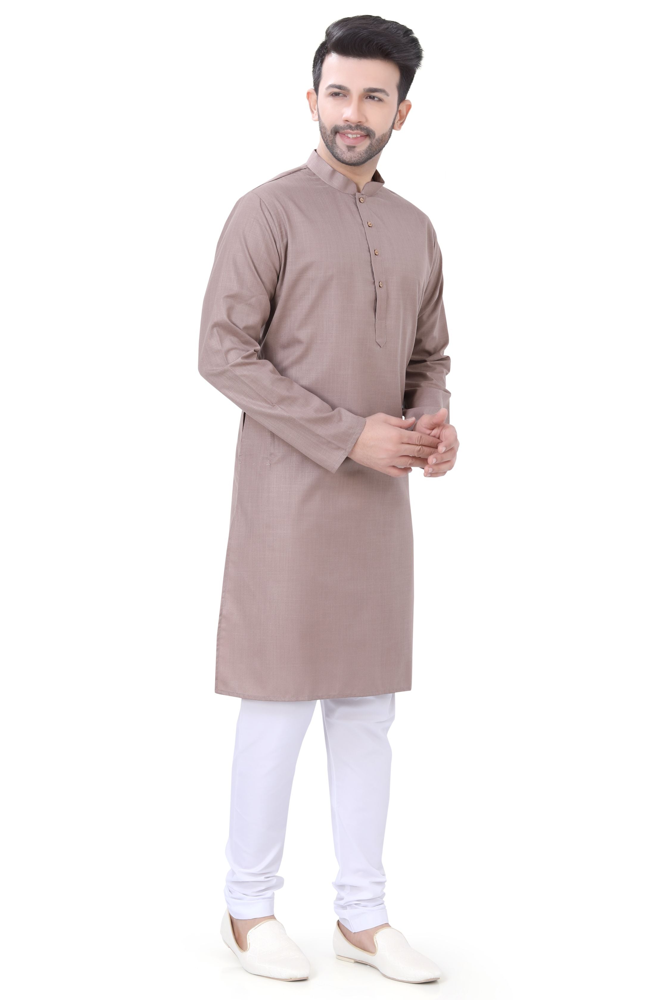 Cotton Kurta in Coffee Brown