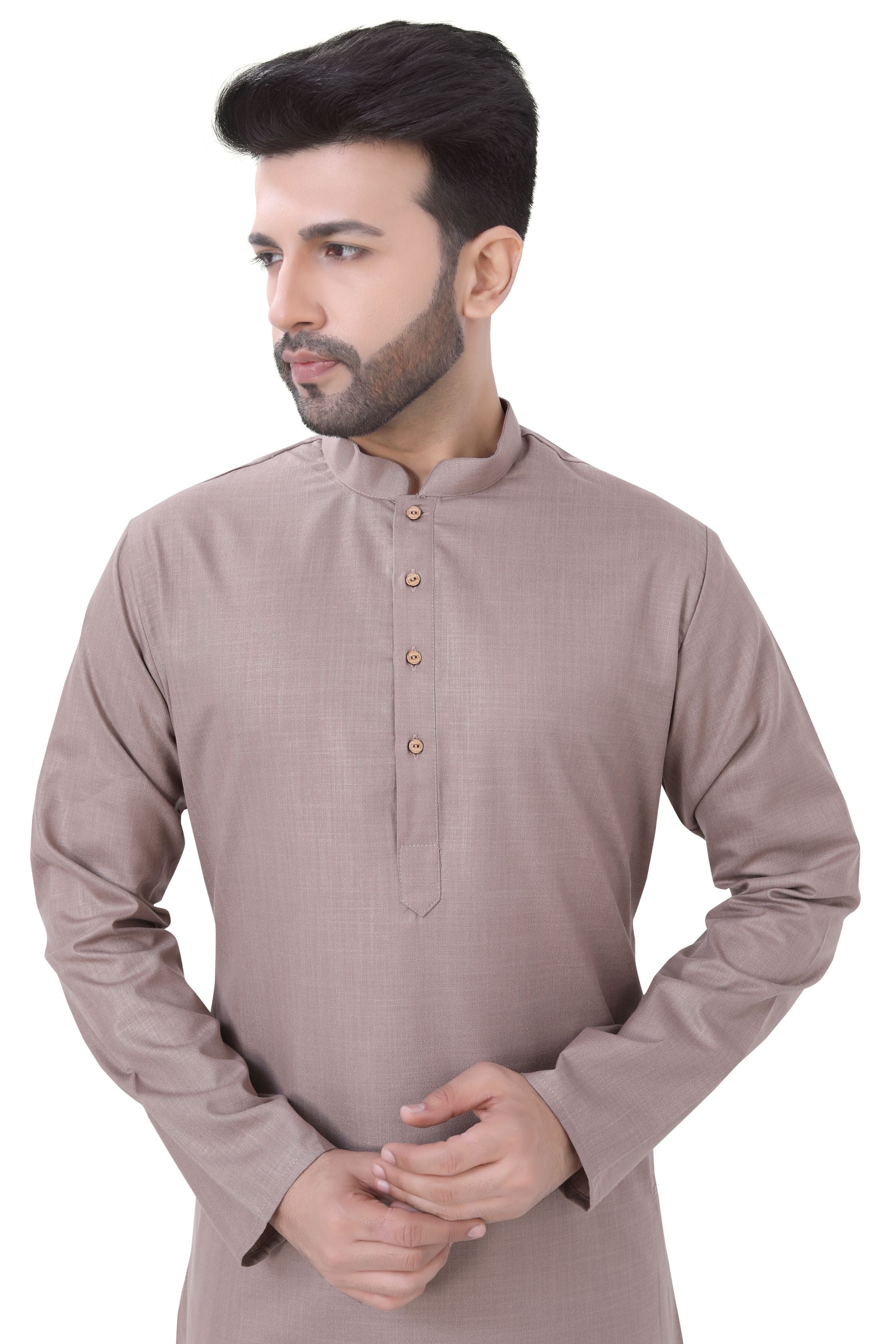 Cotton Kurta in Coffee Brown