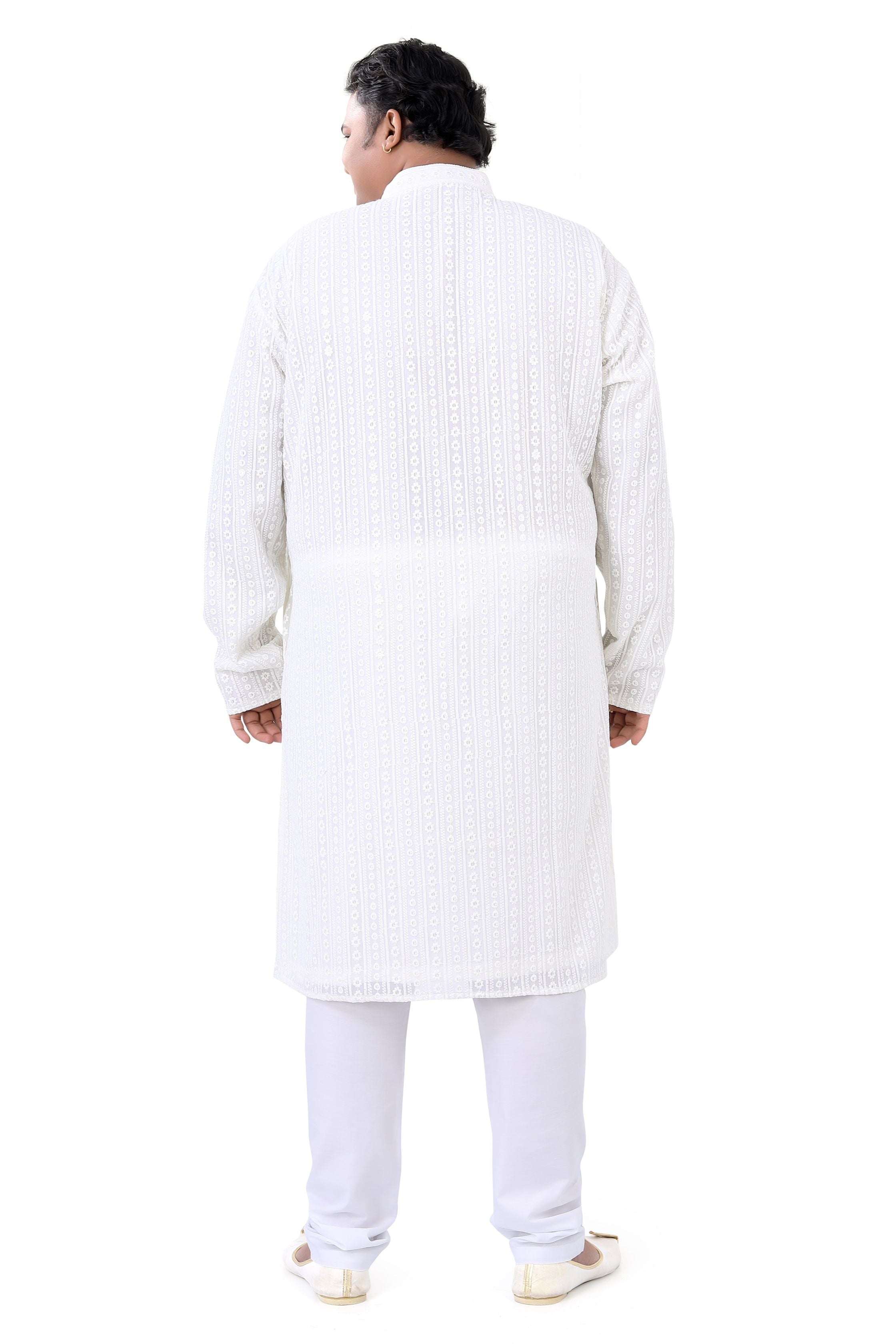 Plus Size Lucknowi Kurta set in Cream color - Premium kurta pajama from Dapper Ethnic - Just $99! Shop now at Dulhan Exclusives