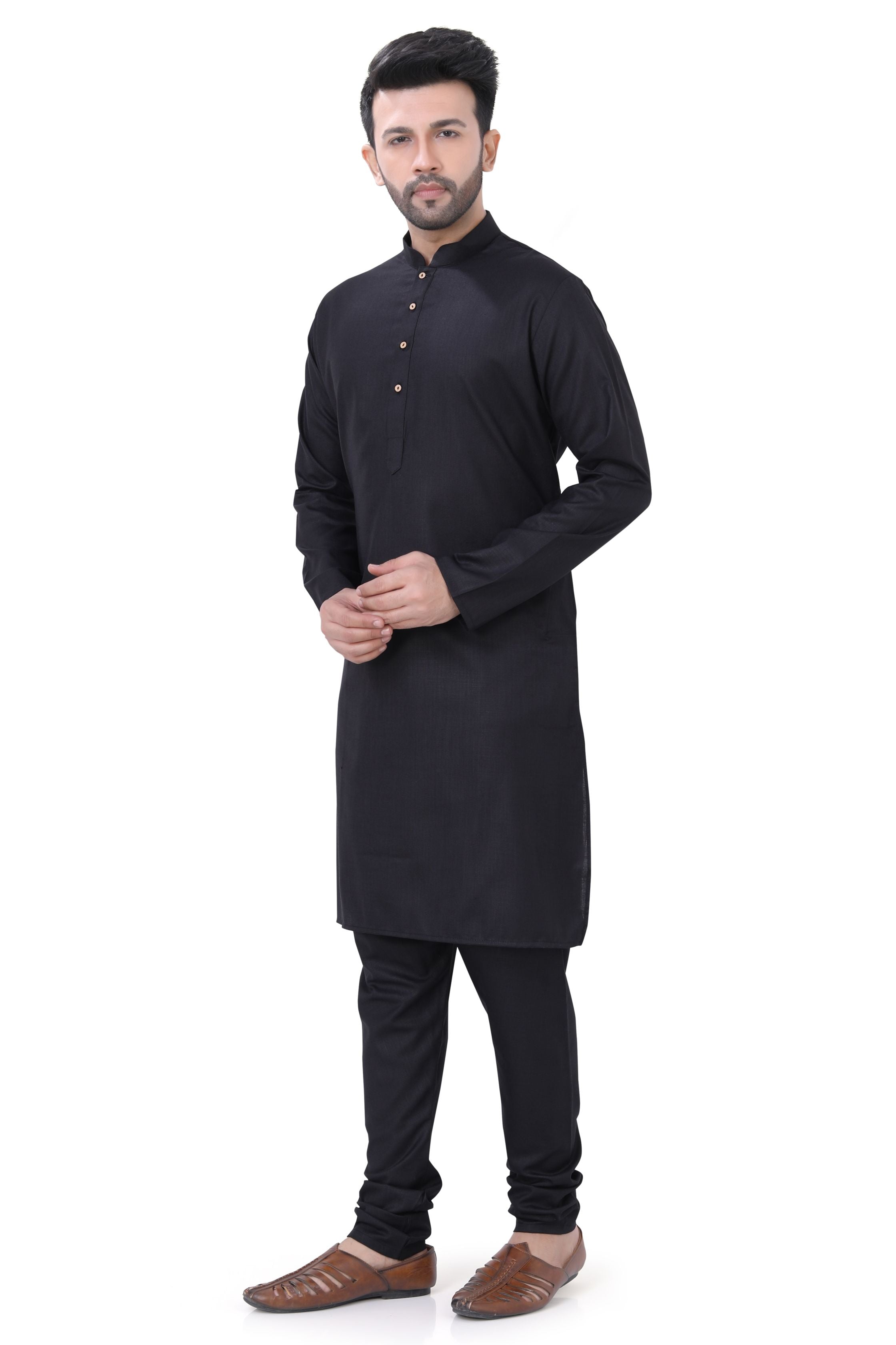 Introducing Cotton Kurta Pajama in Black: The Ultimate Cotton