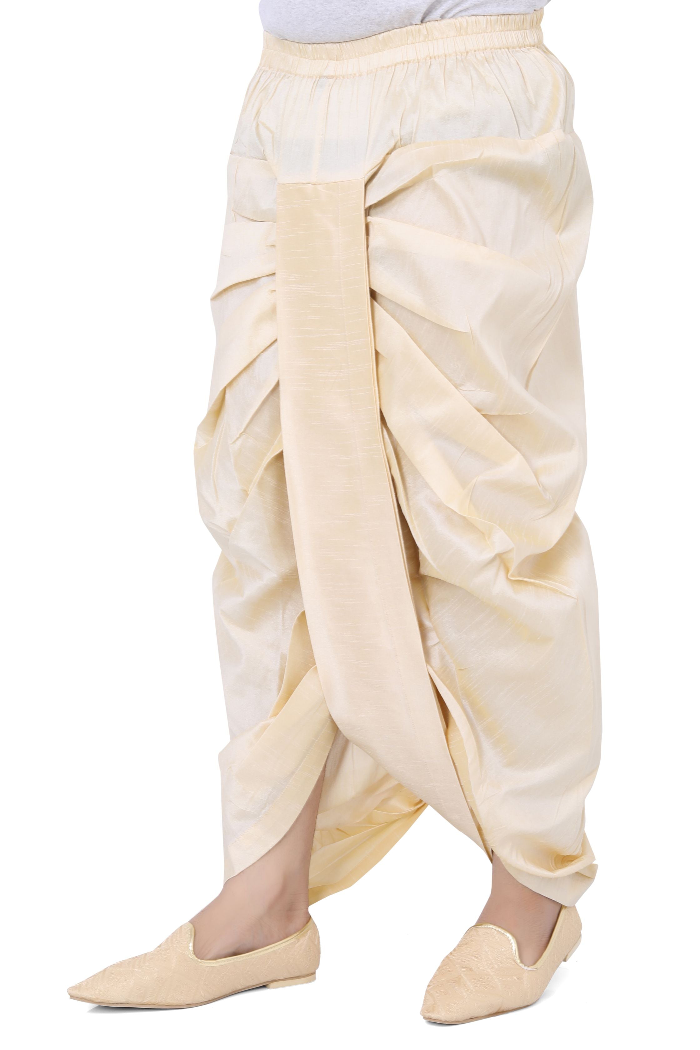 Dupion Silk Dhoti in Cream  Colour - Premium Dhoti from Dapper Ethnic - Just $55! Shop now at Dulhan Exclusives