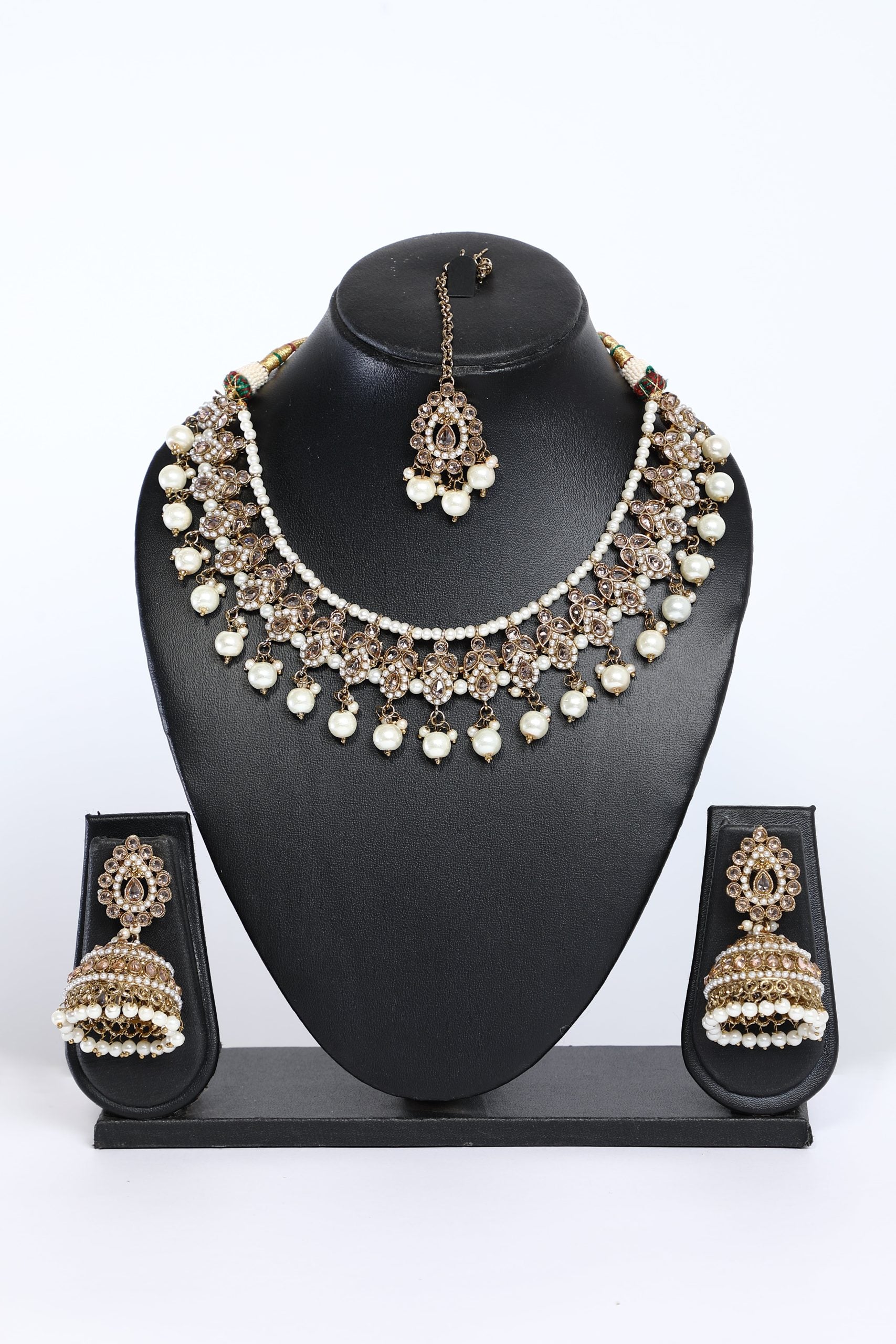 Polki Baby Off White Studded Necklace Set - 6280