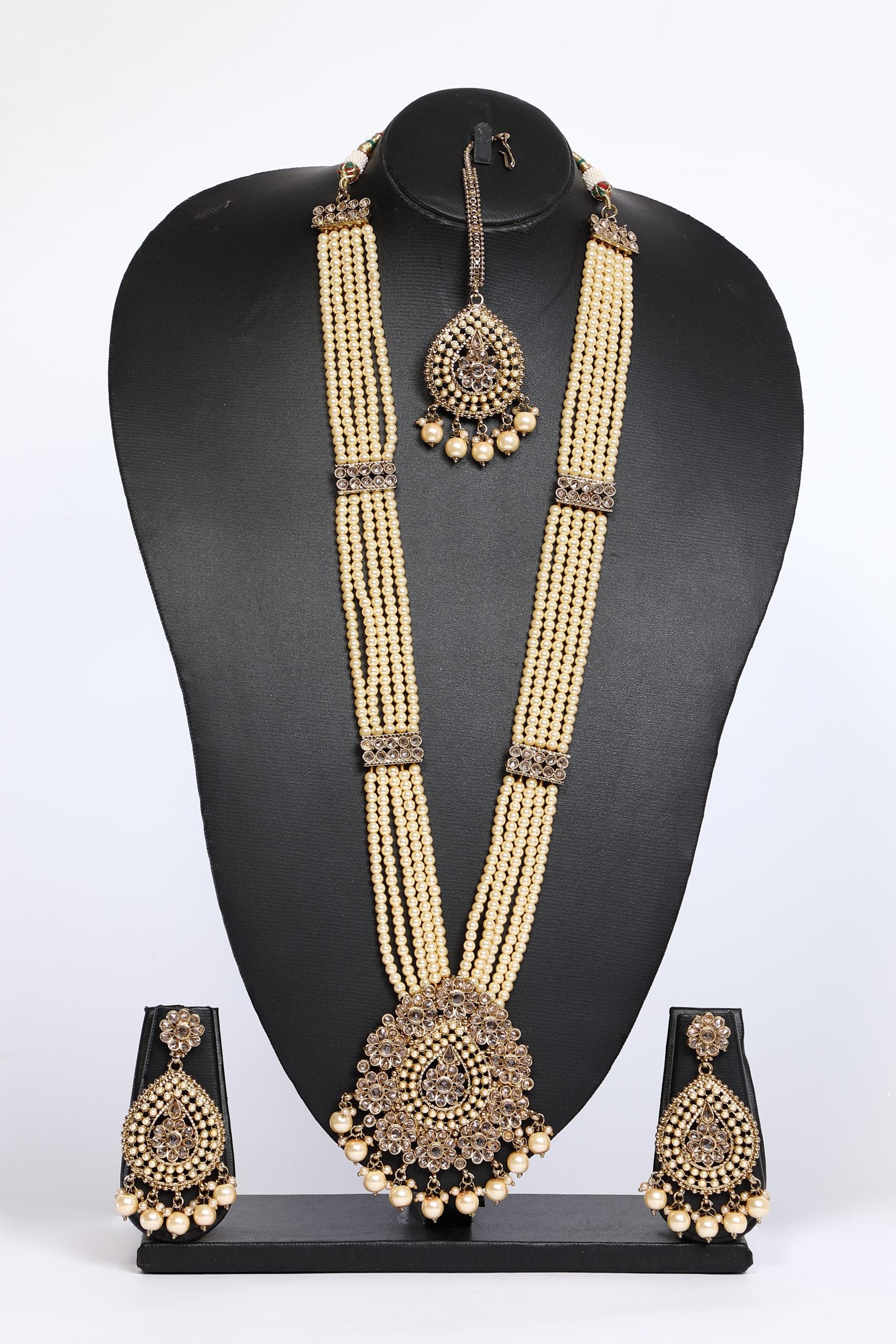 Long Necklace Set For Bridal - 3604
