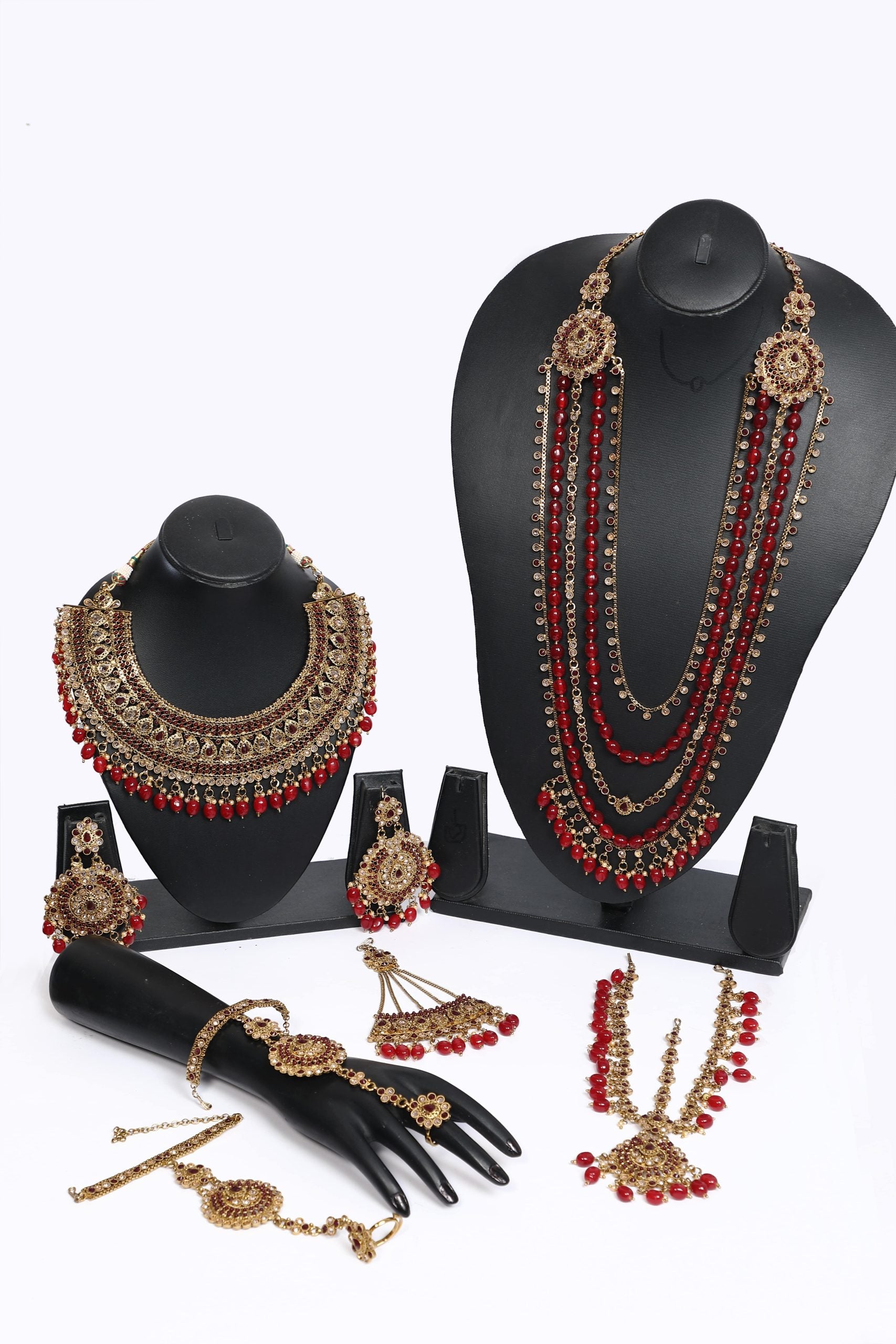 Necklace Set Heavy For Bridal - 19 - Premium  from vendor-unknown - Just $412! Shop now at Dulhan Exclusives