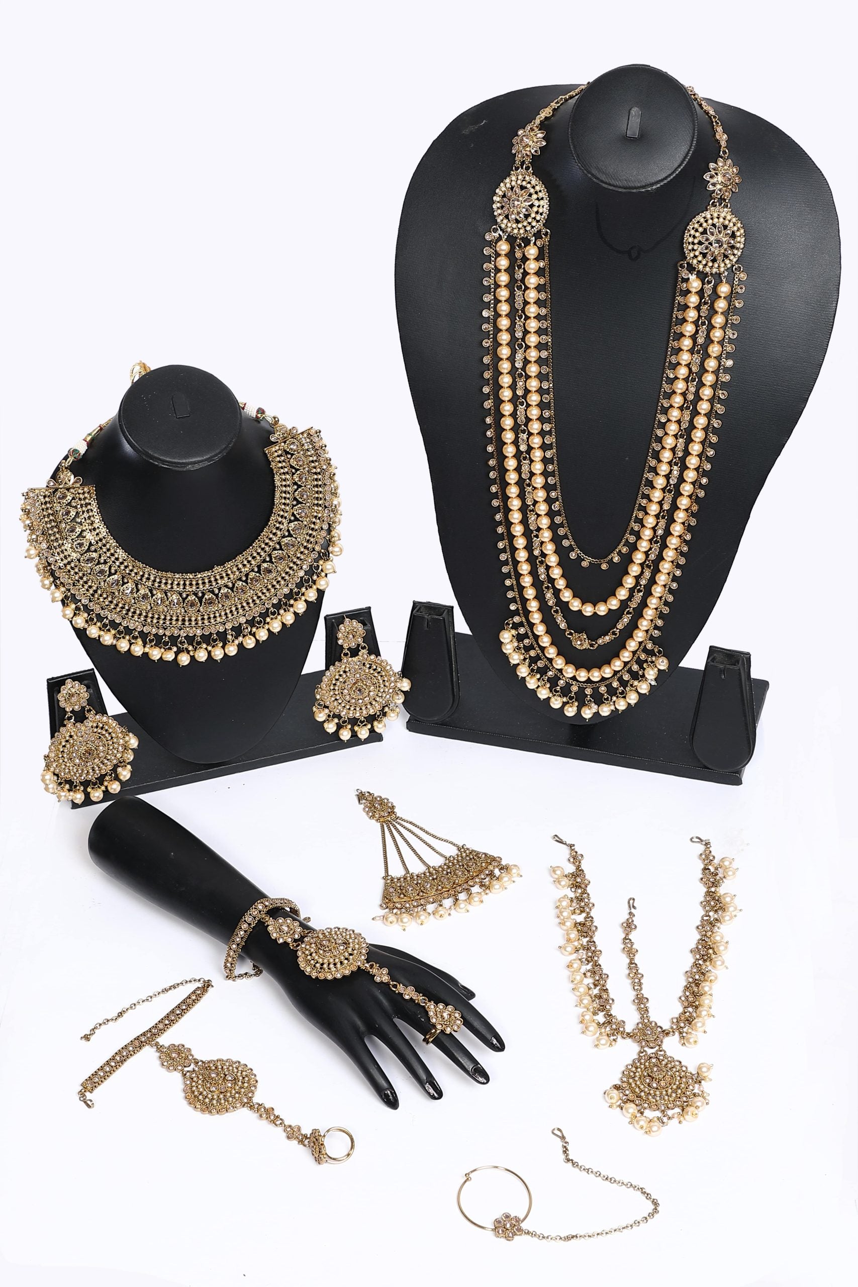 Necklace Set Heavy For Bridal - 19 - Premium  from vendor-unknown - Just $412! Shop now at Dulhan Exclusives