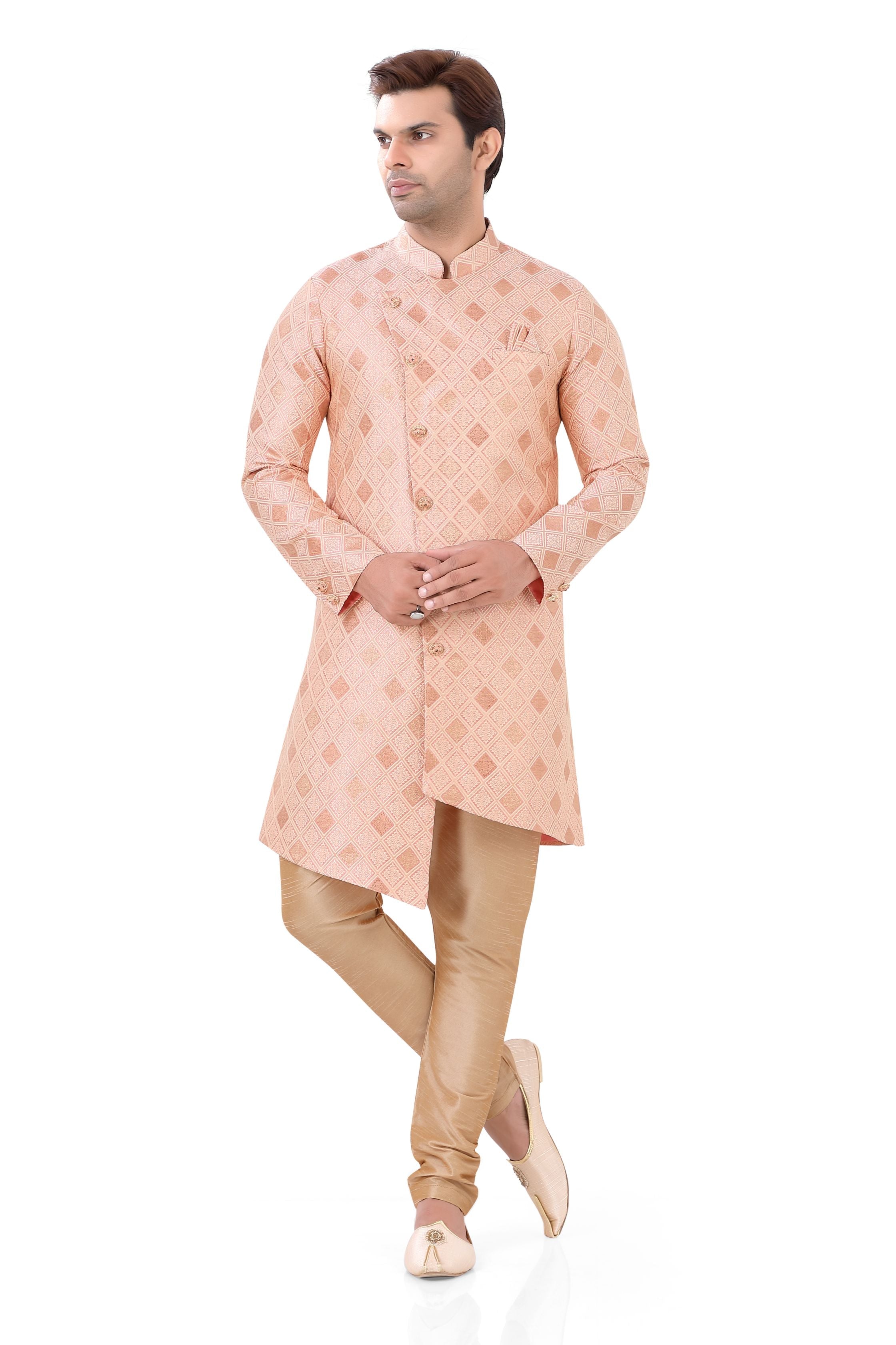 Jamevaram Indo Western in Blush Pink