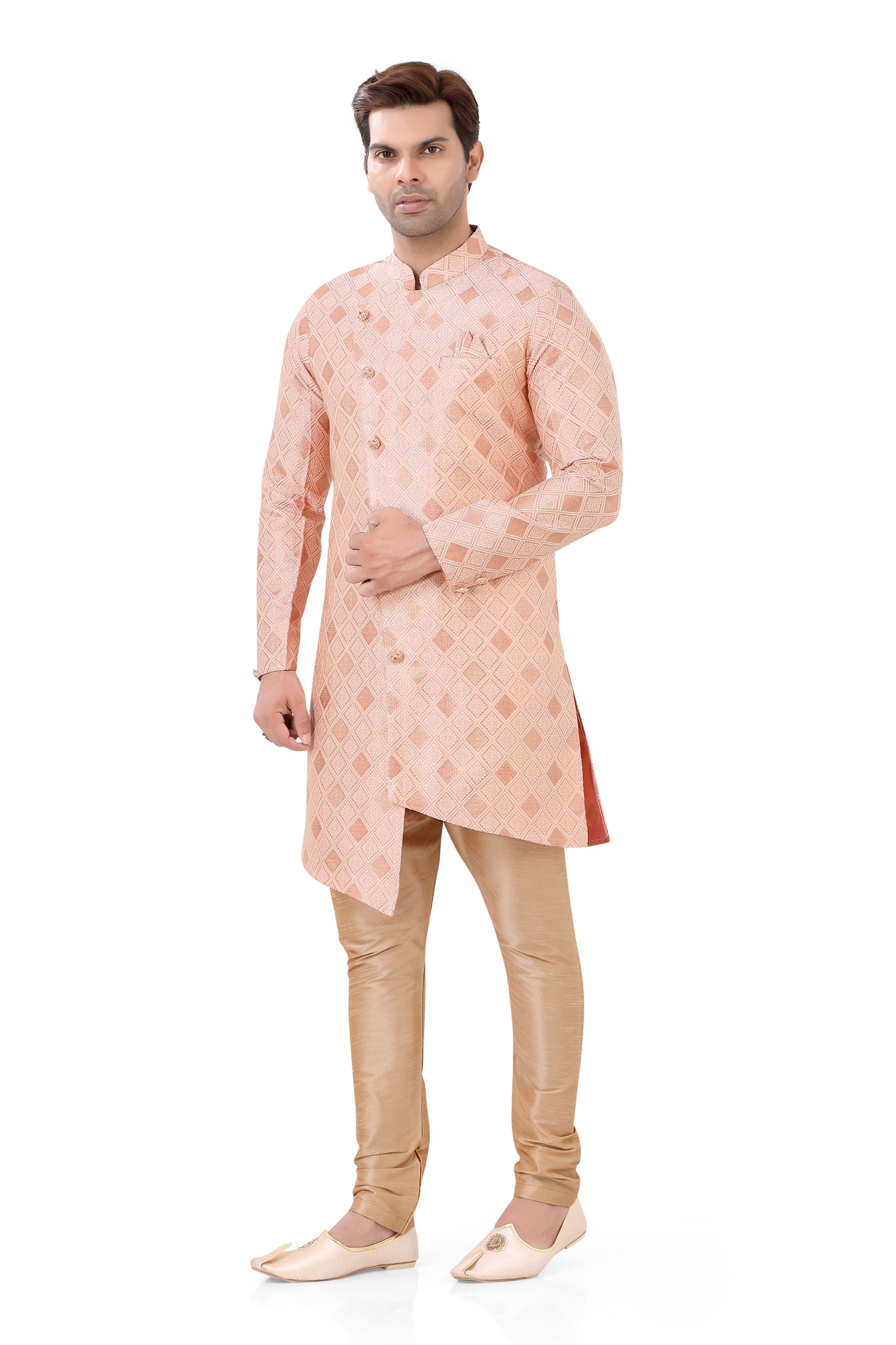 Jamevaram Indo Western in Blush Pink
