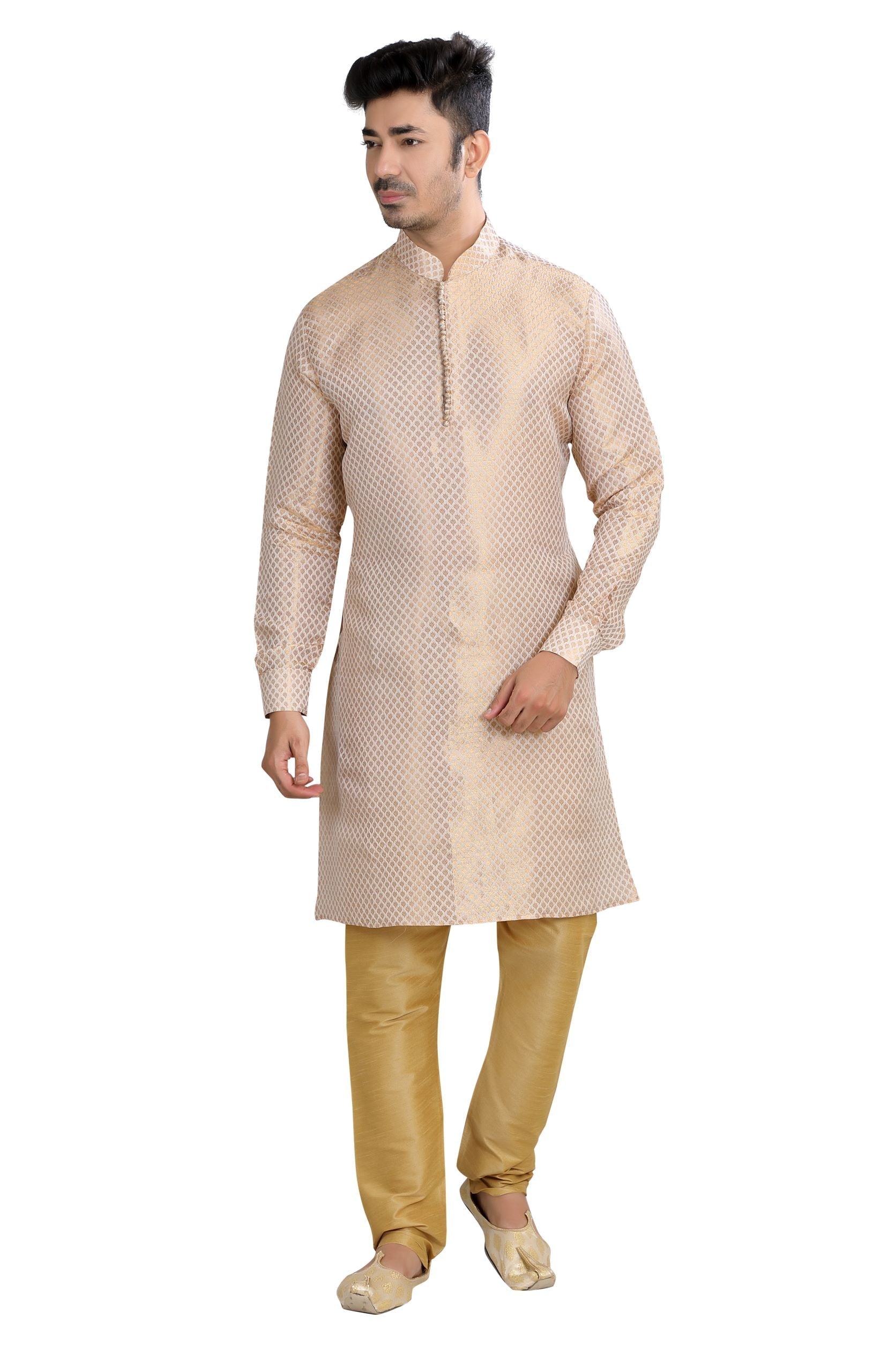 Banarasi Butti Kurta pajama in beige