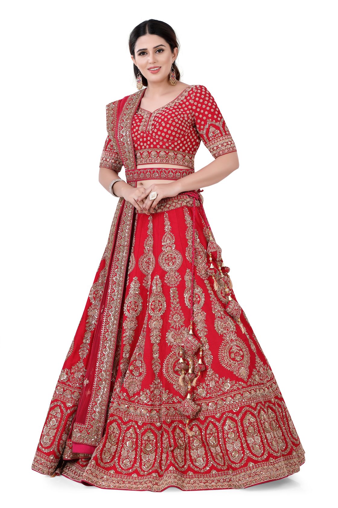 Red Silk Bridal Lehenga Choli