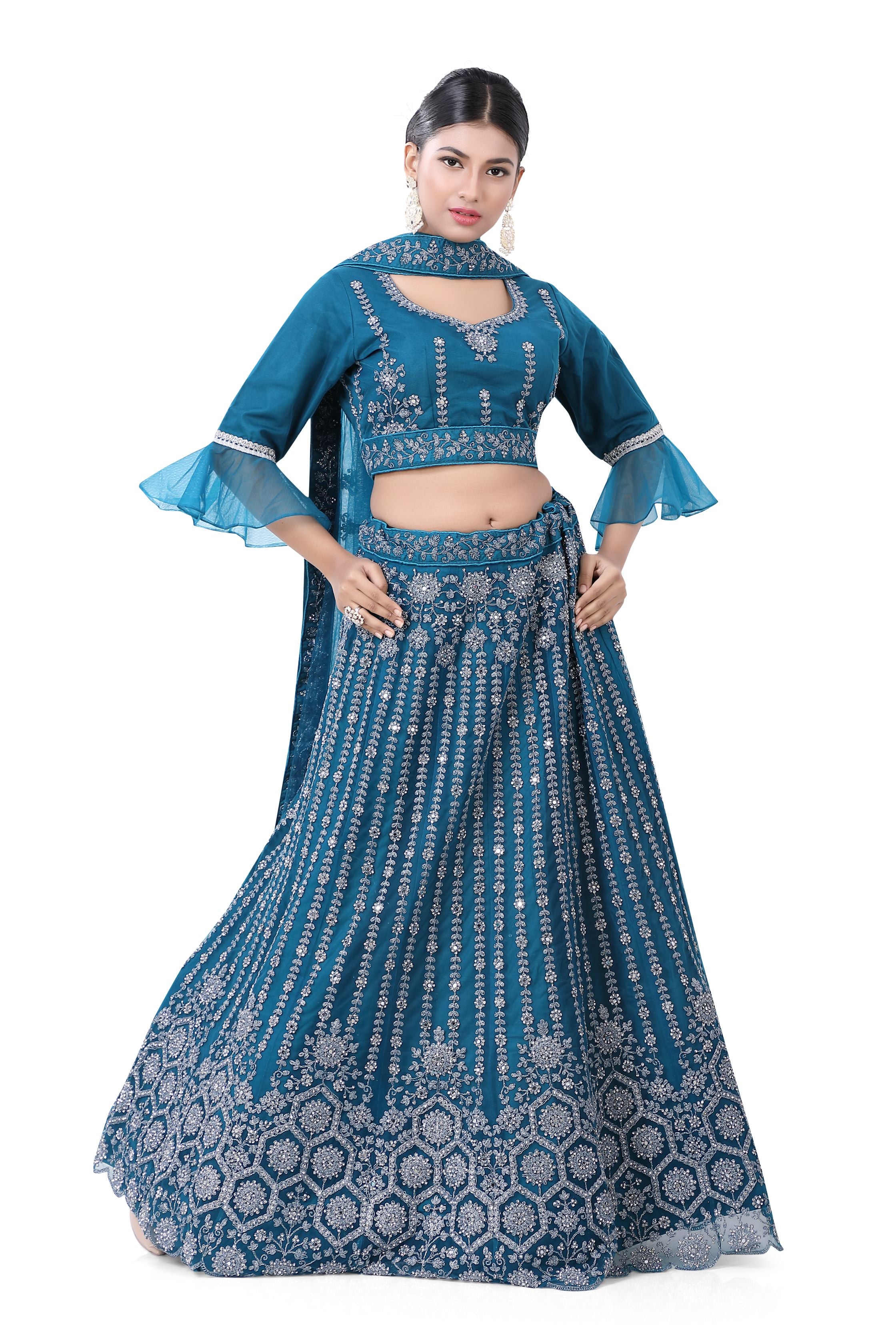 Teal Blue Lehenga Choli