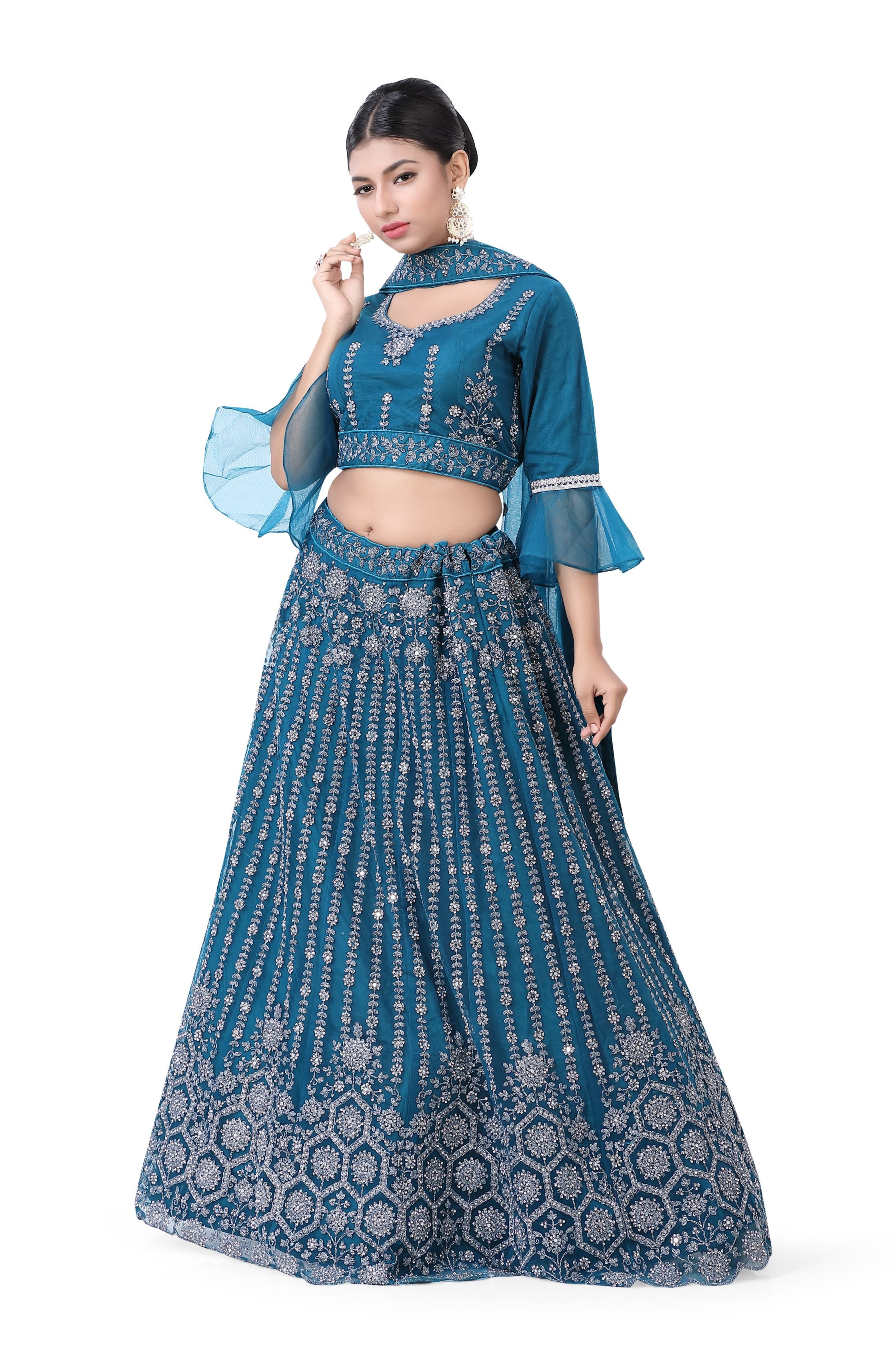 Teal Blue Lehenga Choli