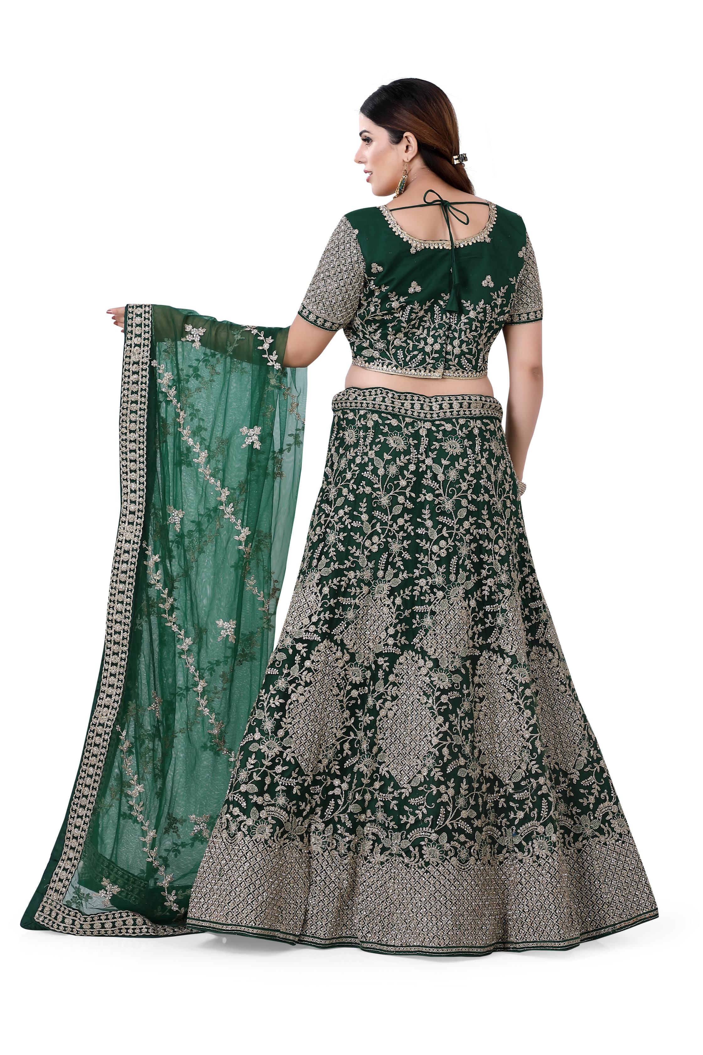 Bottle Green Lehenga Choli