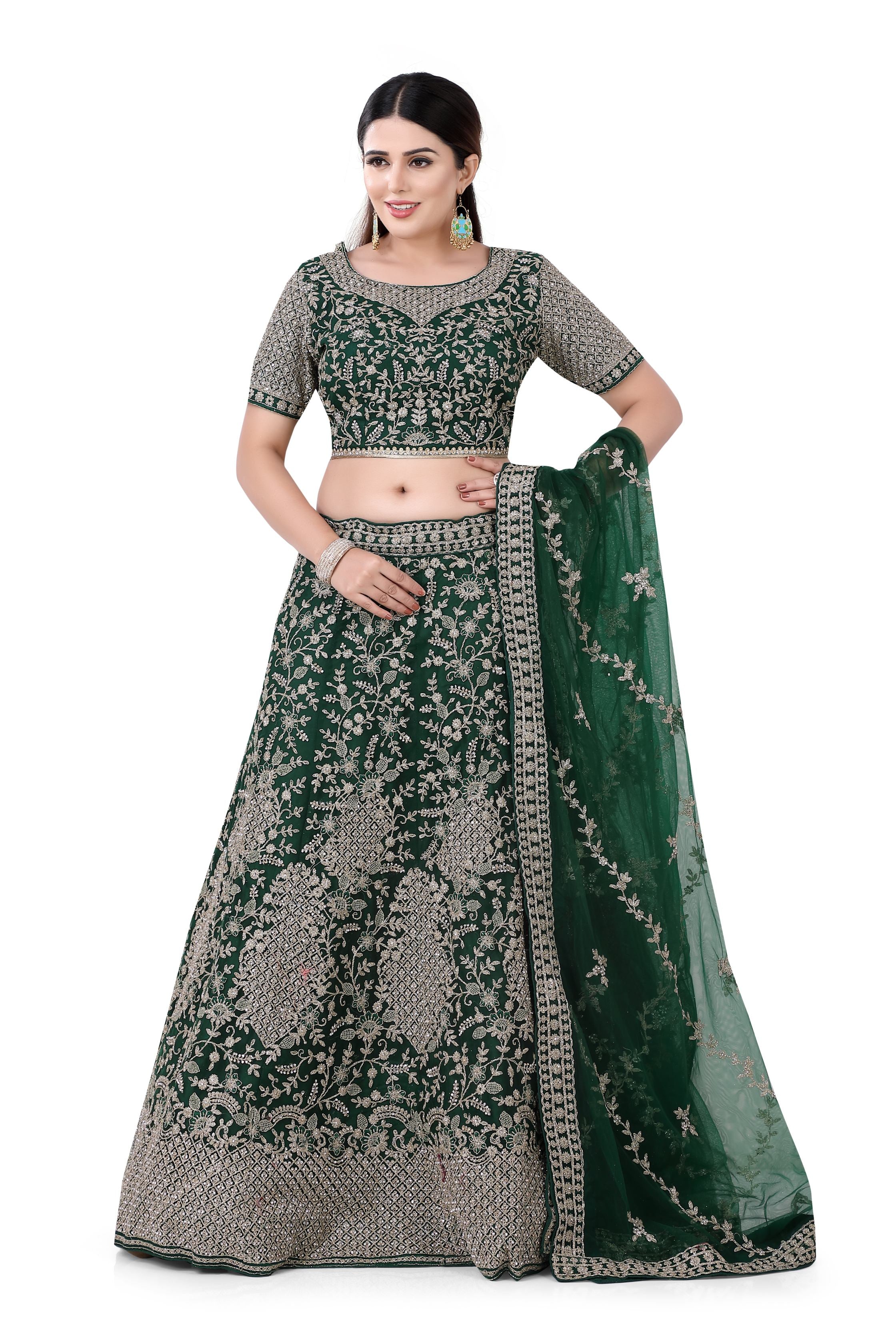 Bottle Green Lehenga Choli