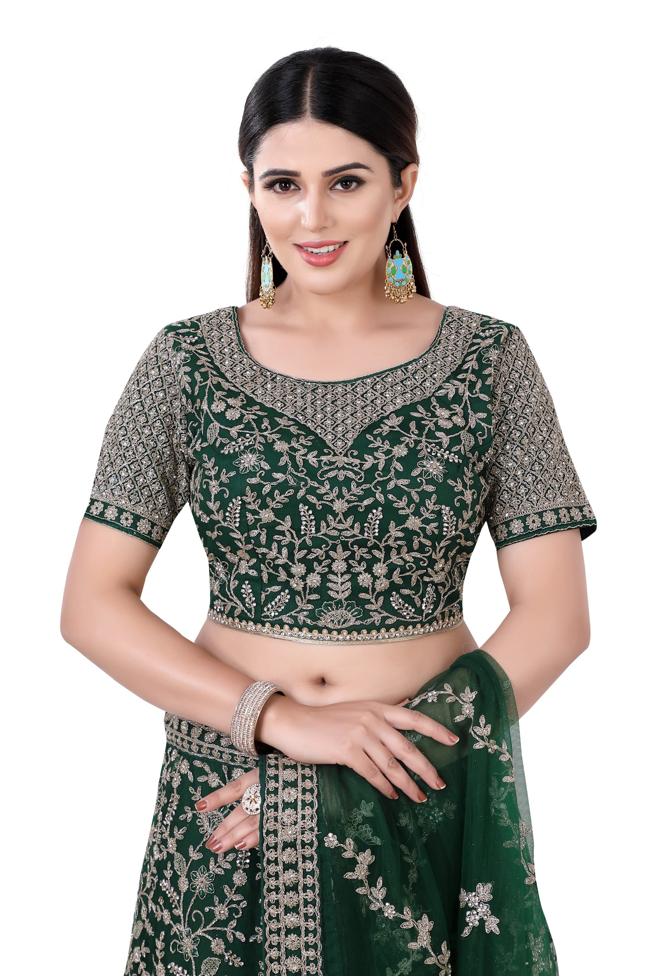 Bottle Green Lehenga Choli