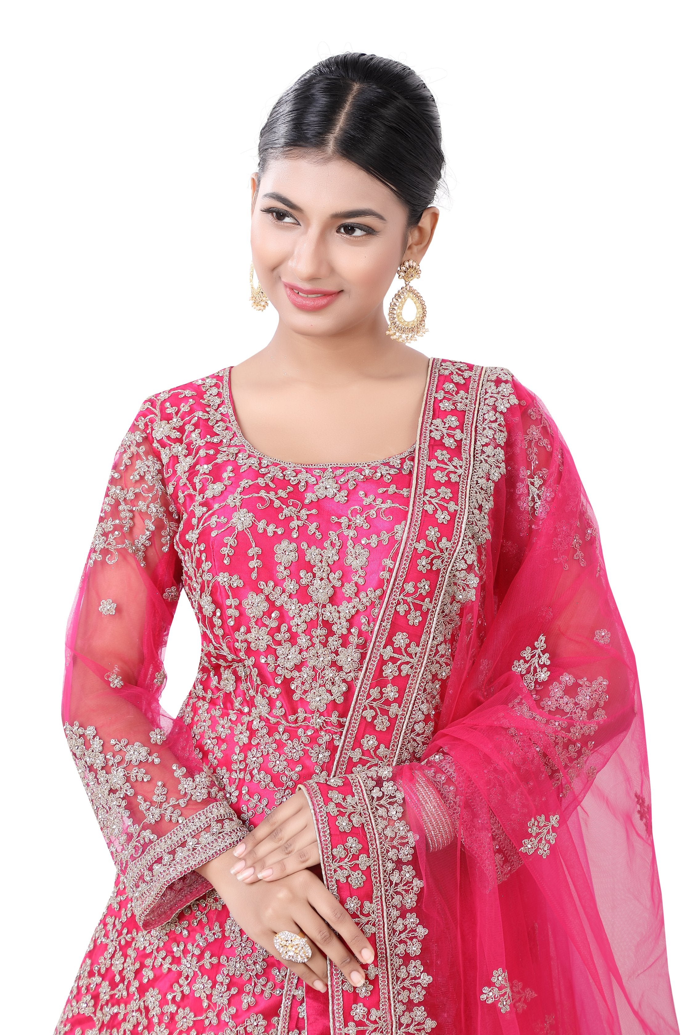 Pink Designer Lacha Suit