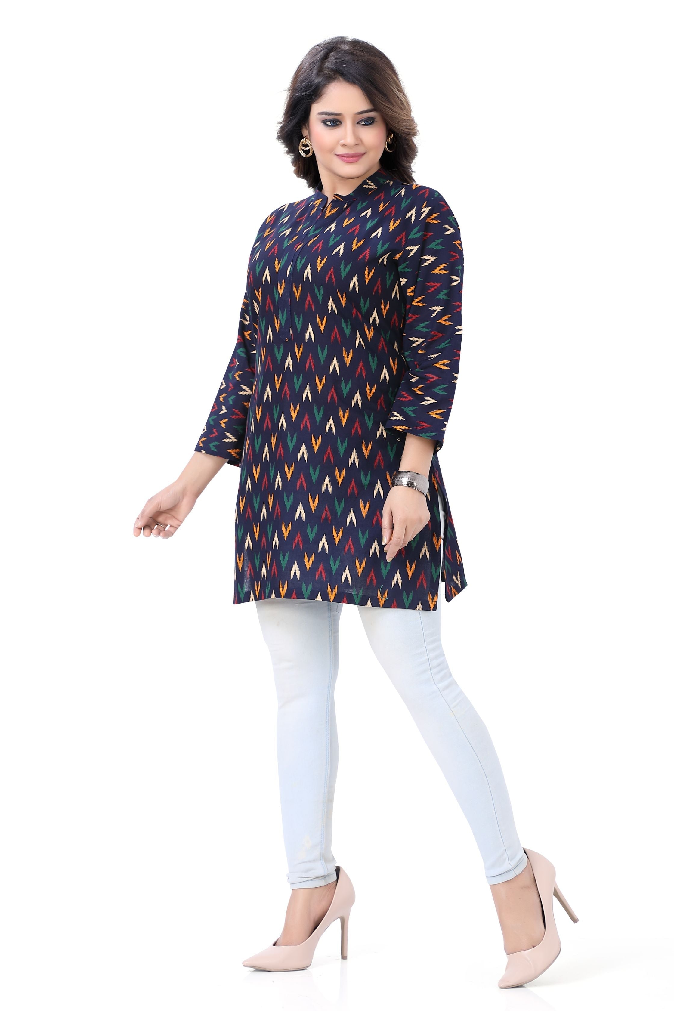 Short Ikkat Kurti Top