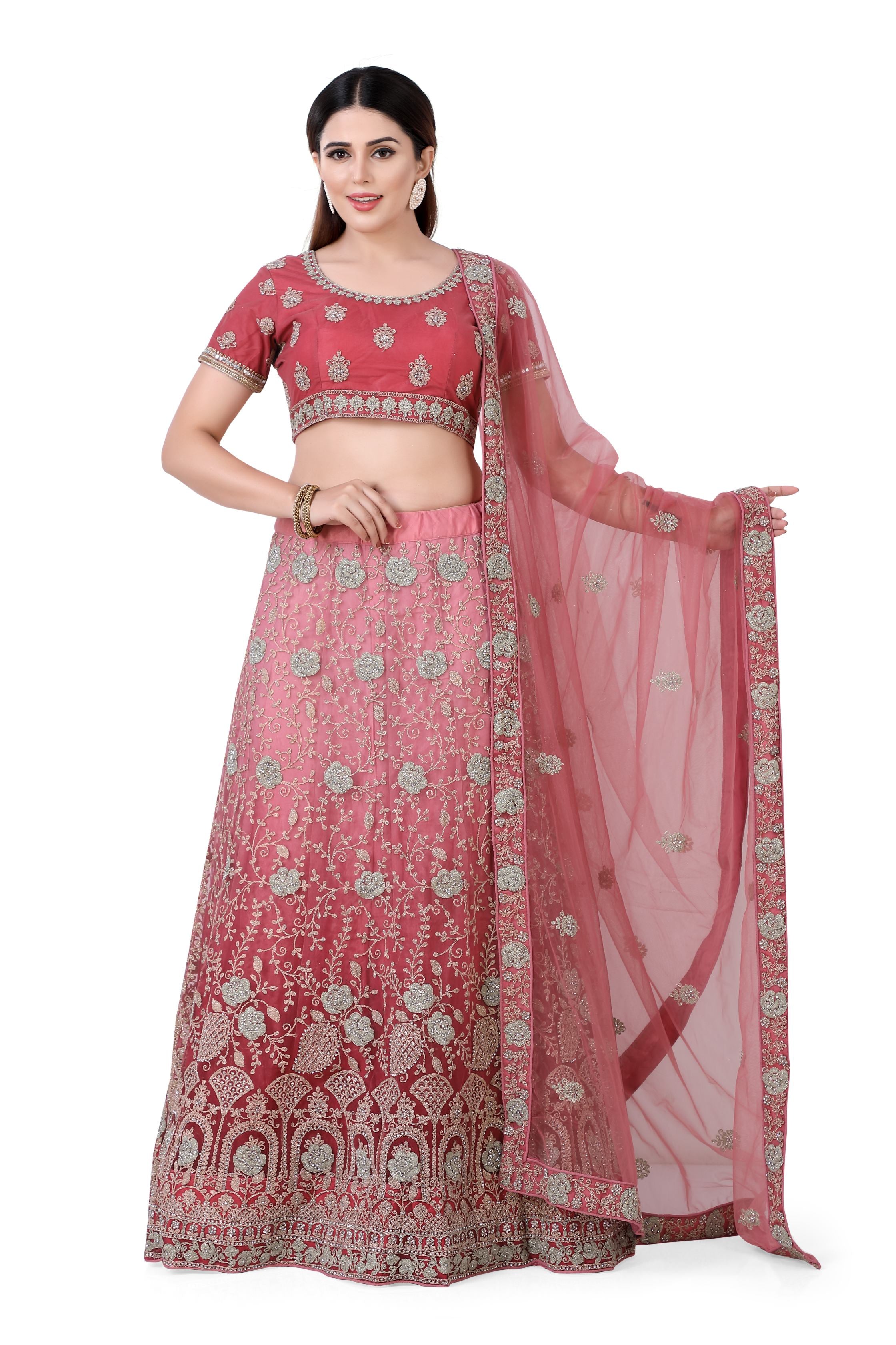 Coral Ombre Lehenga Choli