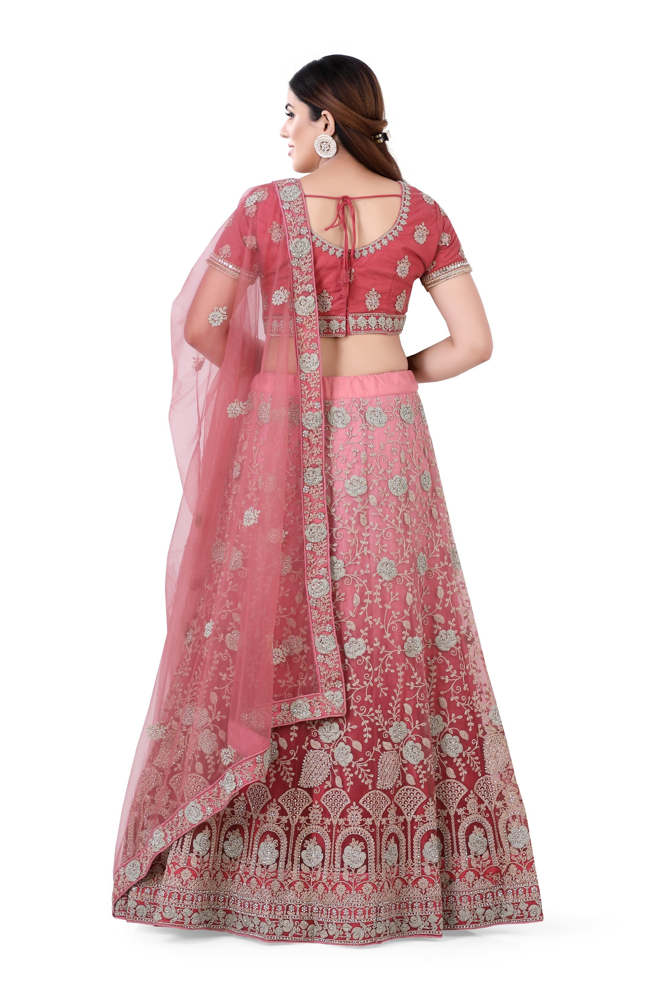 Coral Ombre Lehenga Choli