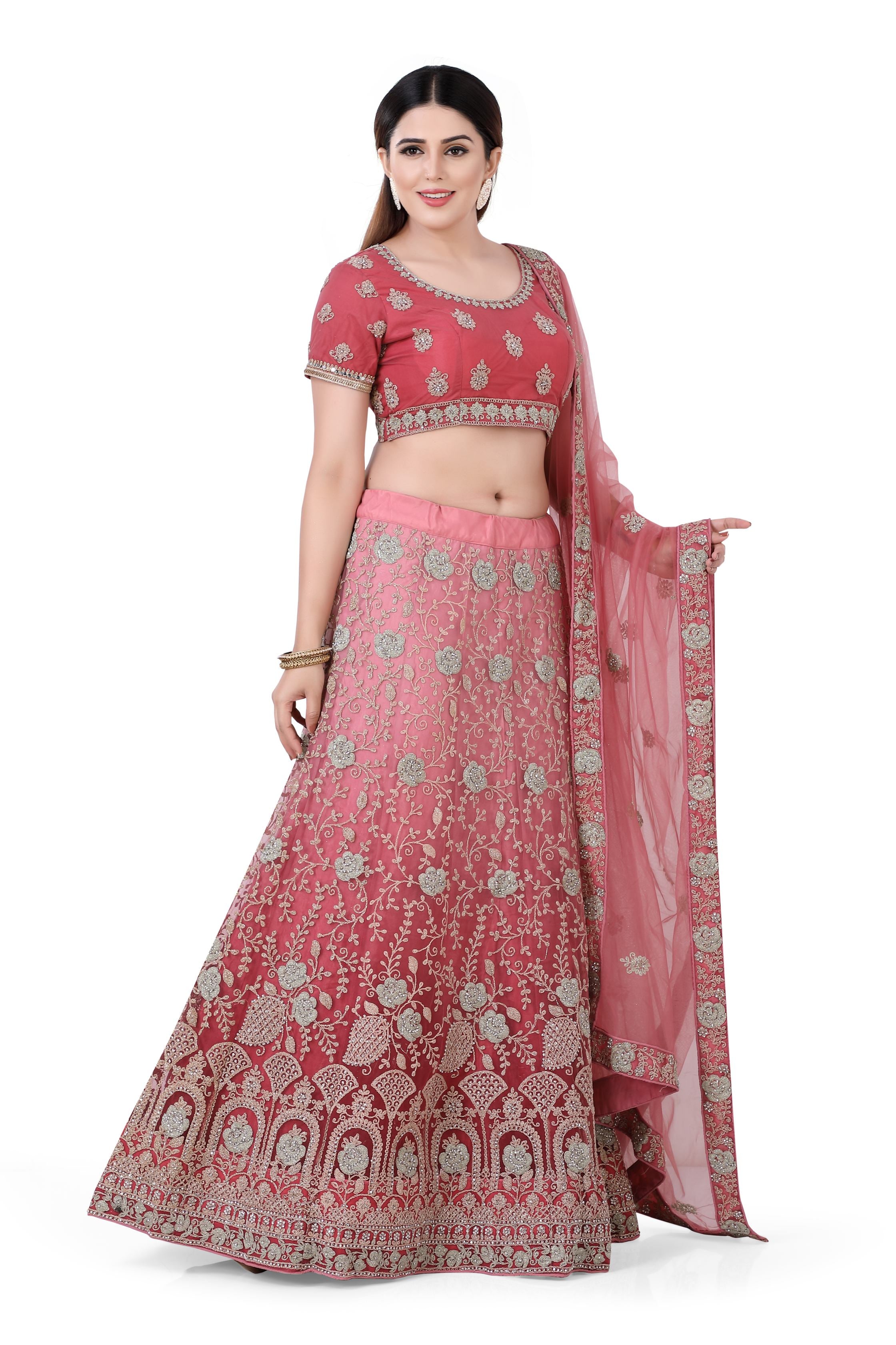 Coral Ombre Lehenga Choli