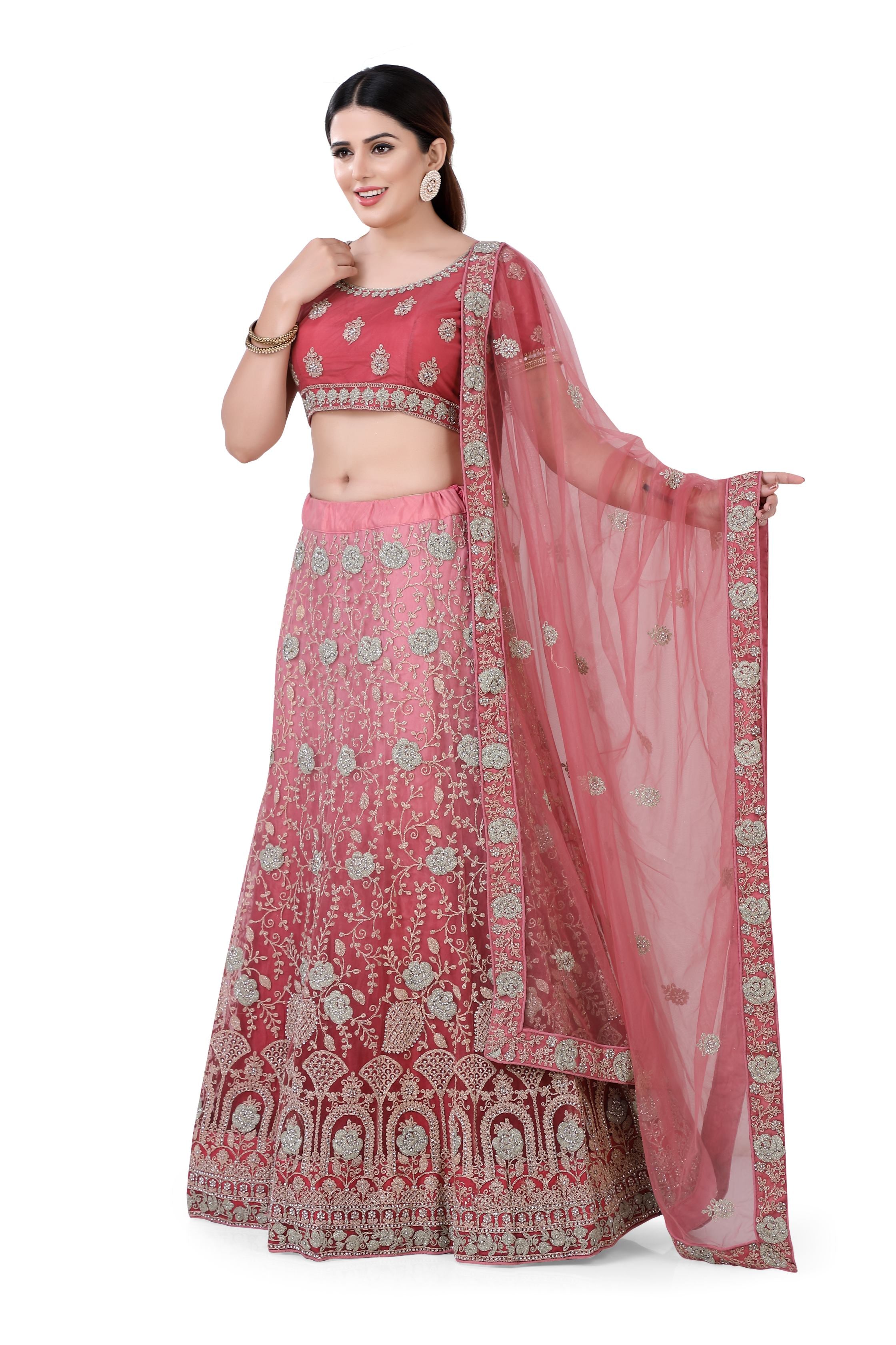 Coral Ombre Lehenga Choli