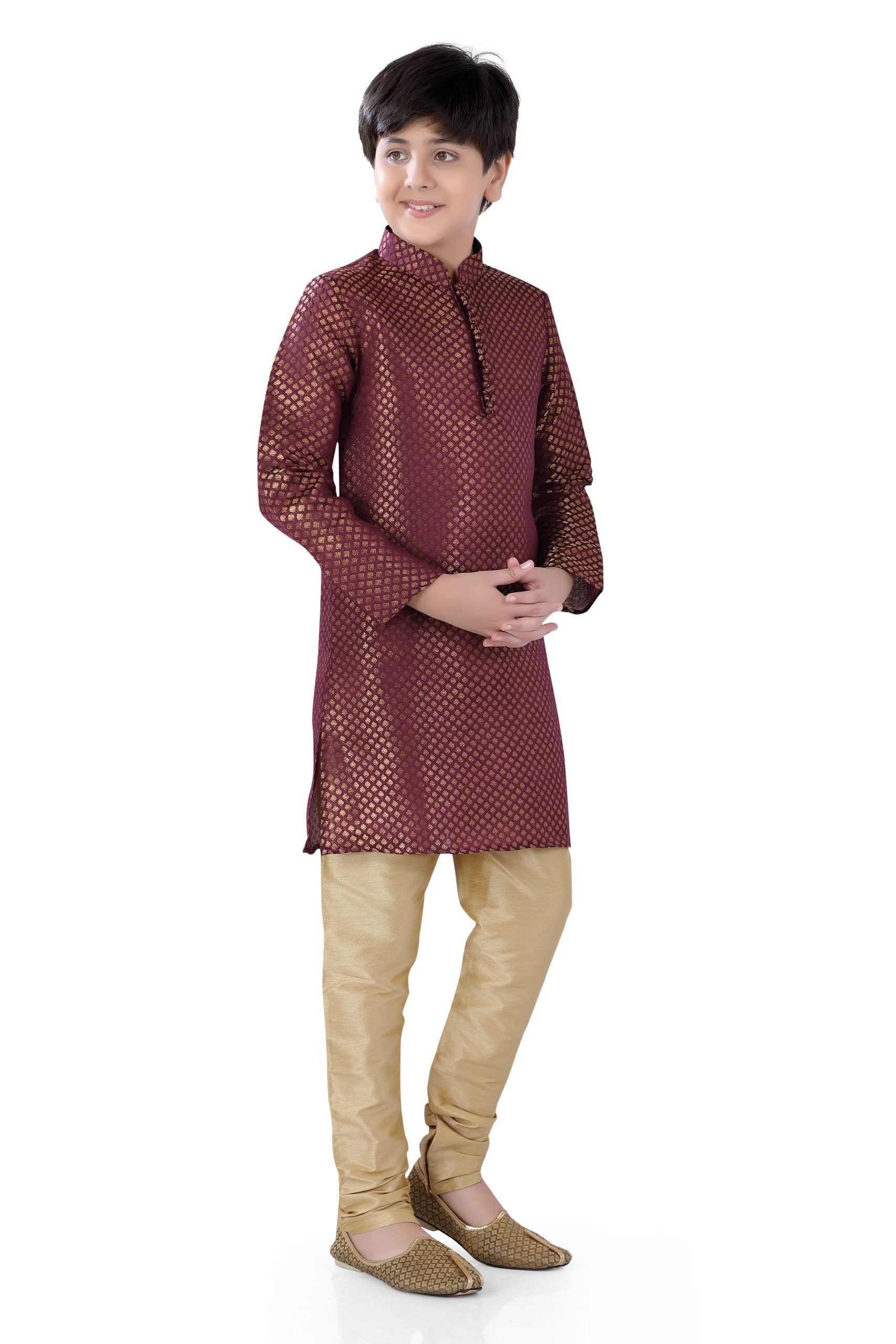 Boys Printed Poly Silk Regular Dress Set - Premium  from Dapper Ethnic - Just $45! Shop now at Dulhan Exclusives