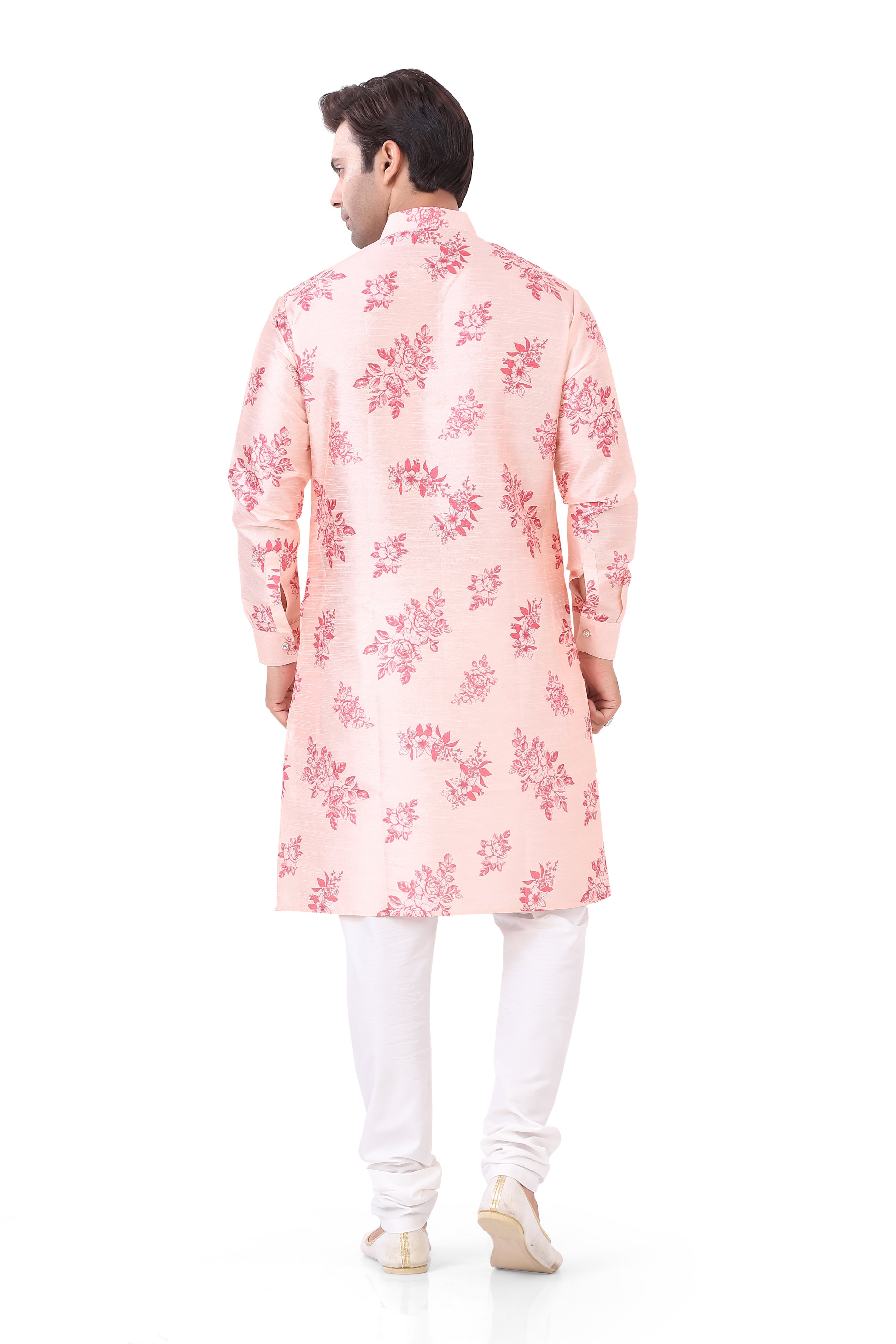 Cream Cotton Printed Kurta and Pajama