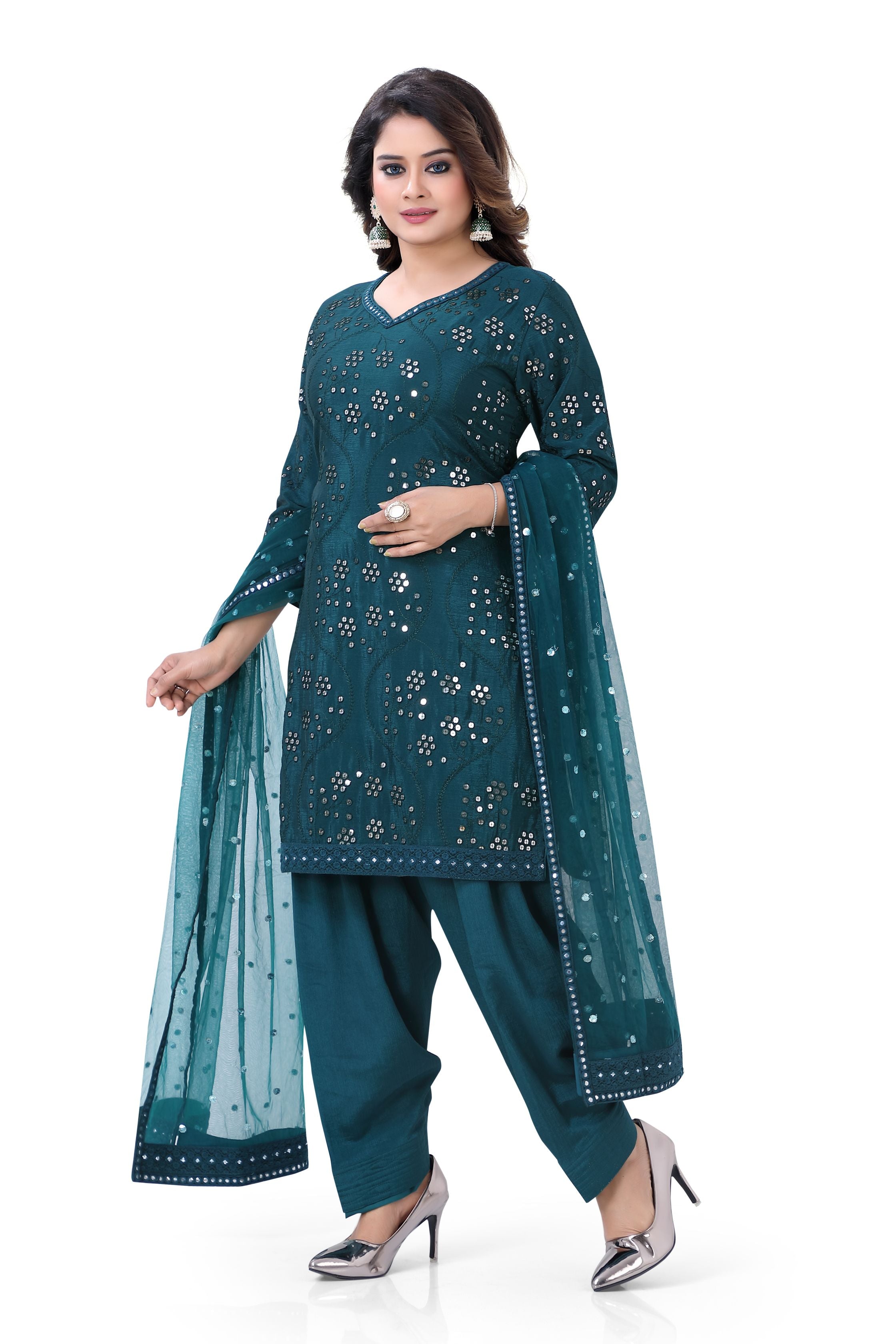 Patiyala Suit in Peacock Blue