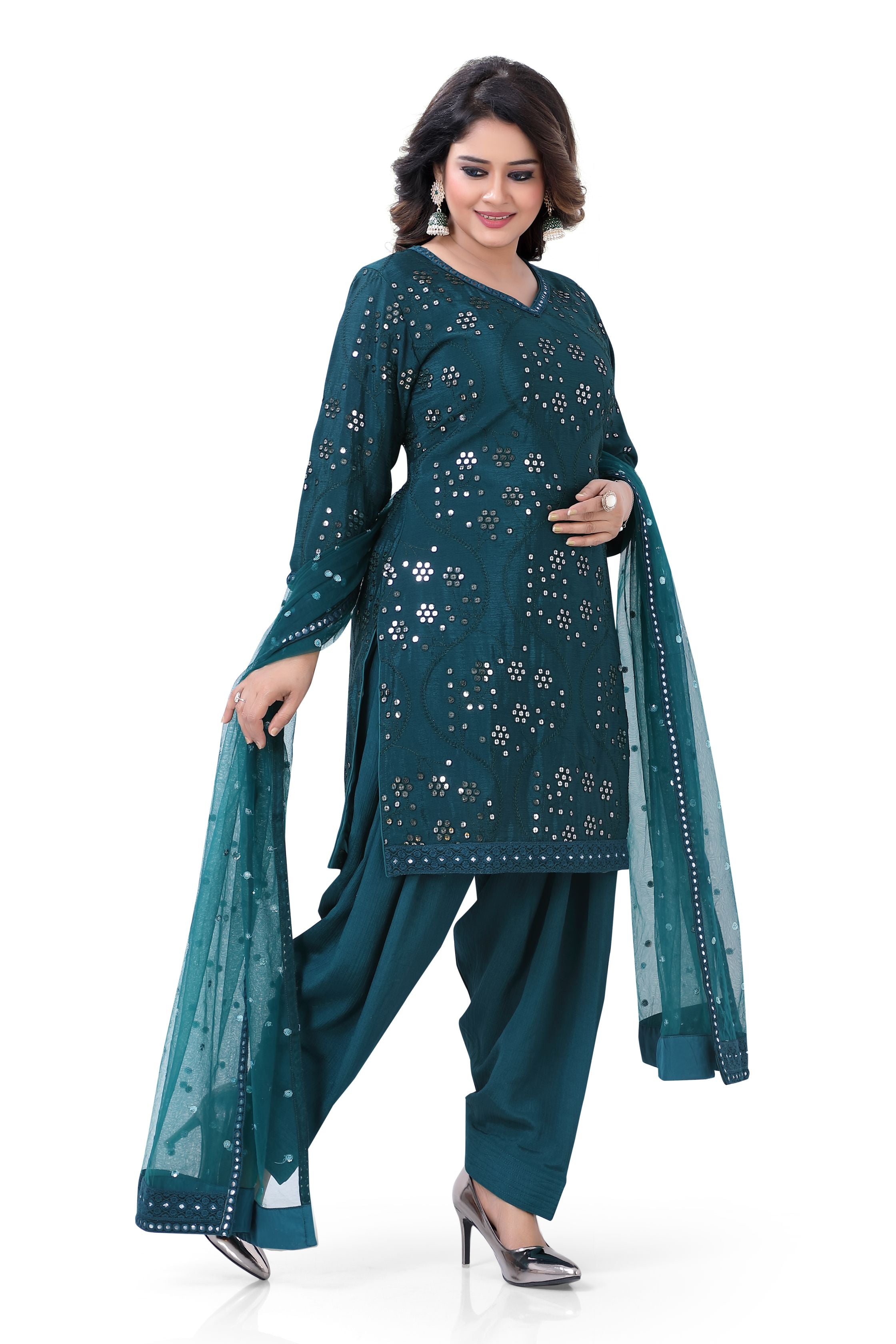 Patiyala Suit in Peacock Blue