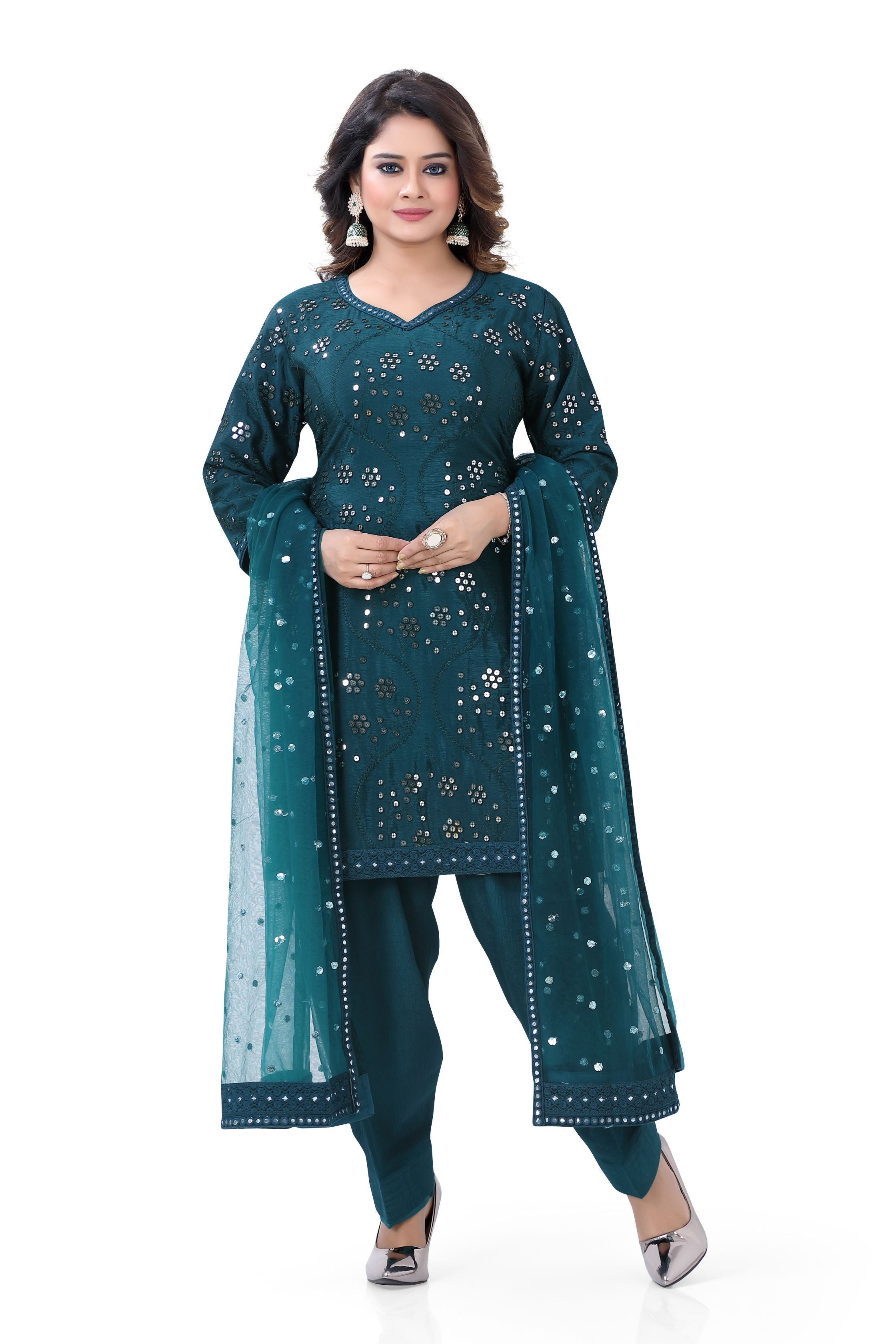 Patiyala Suit in Peacock Blue