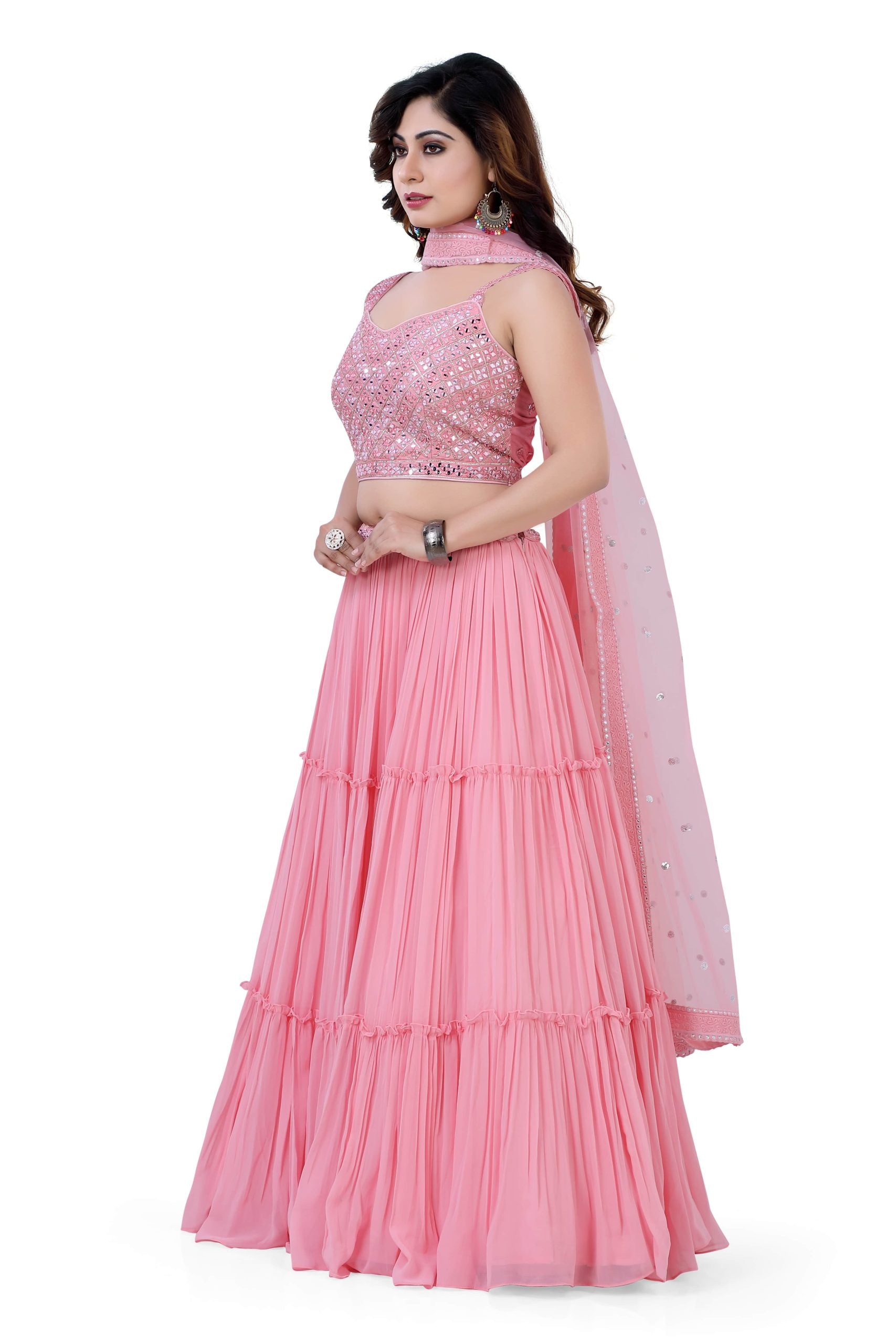 Gazing Lehenga Choli in Pink