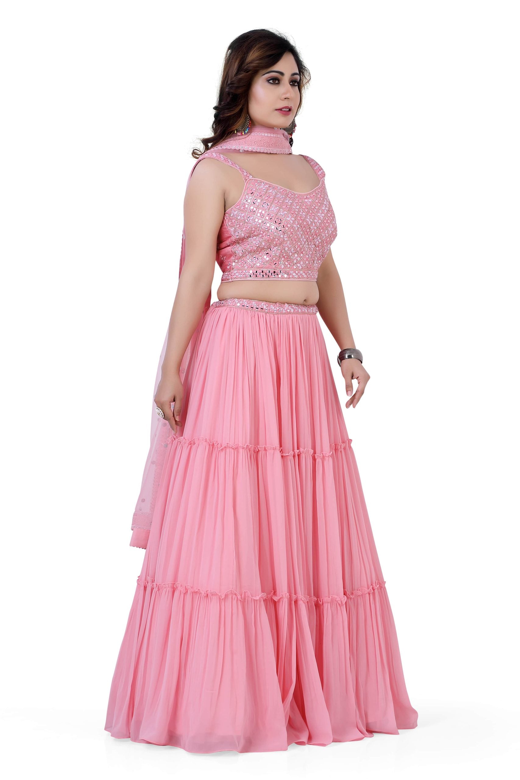 Gazing Lehenga Choli in Pink