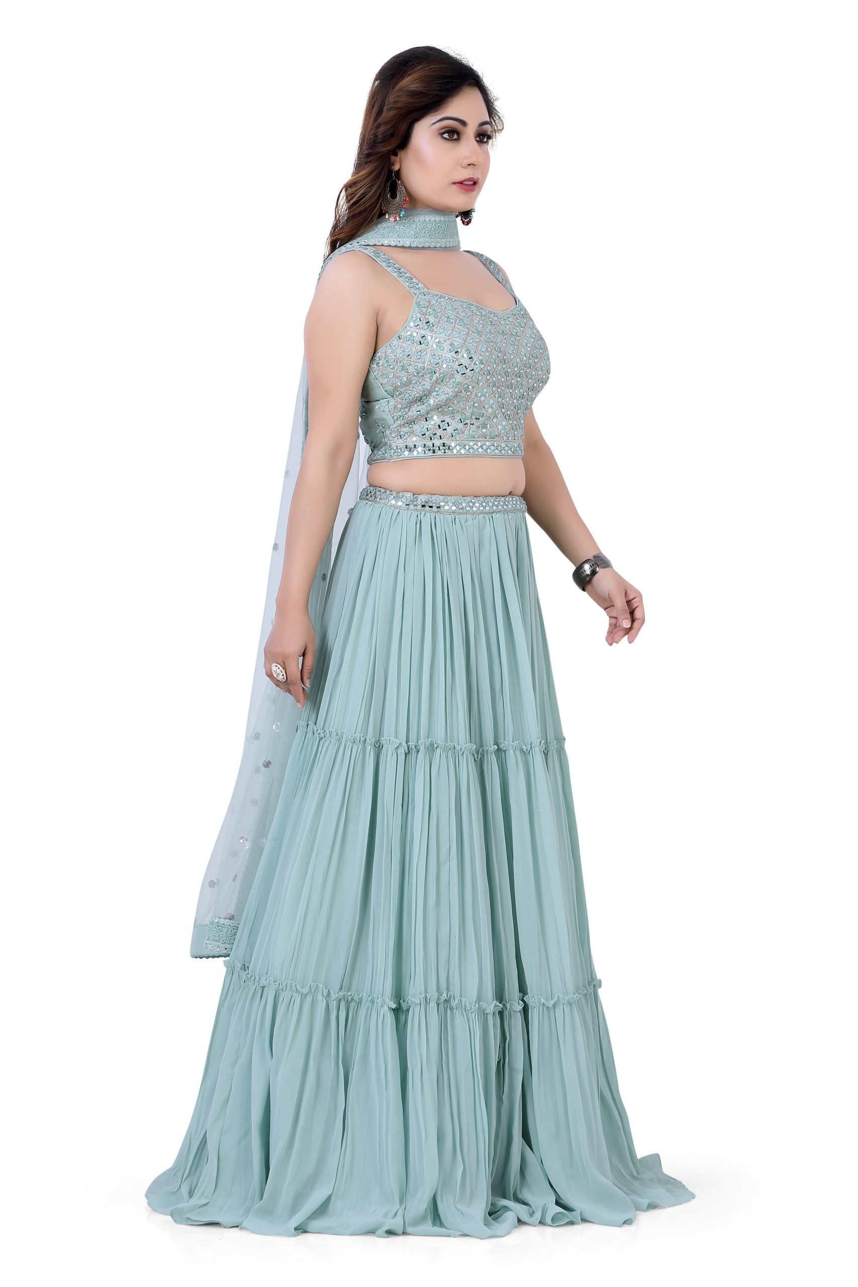 Gazing Lehenga Choli in Sage Green