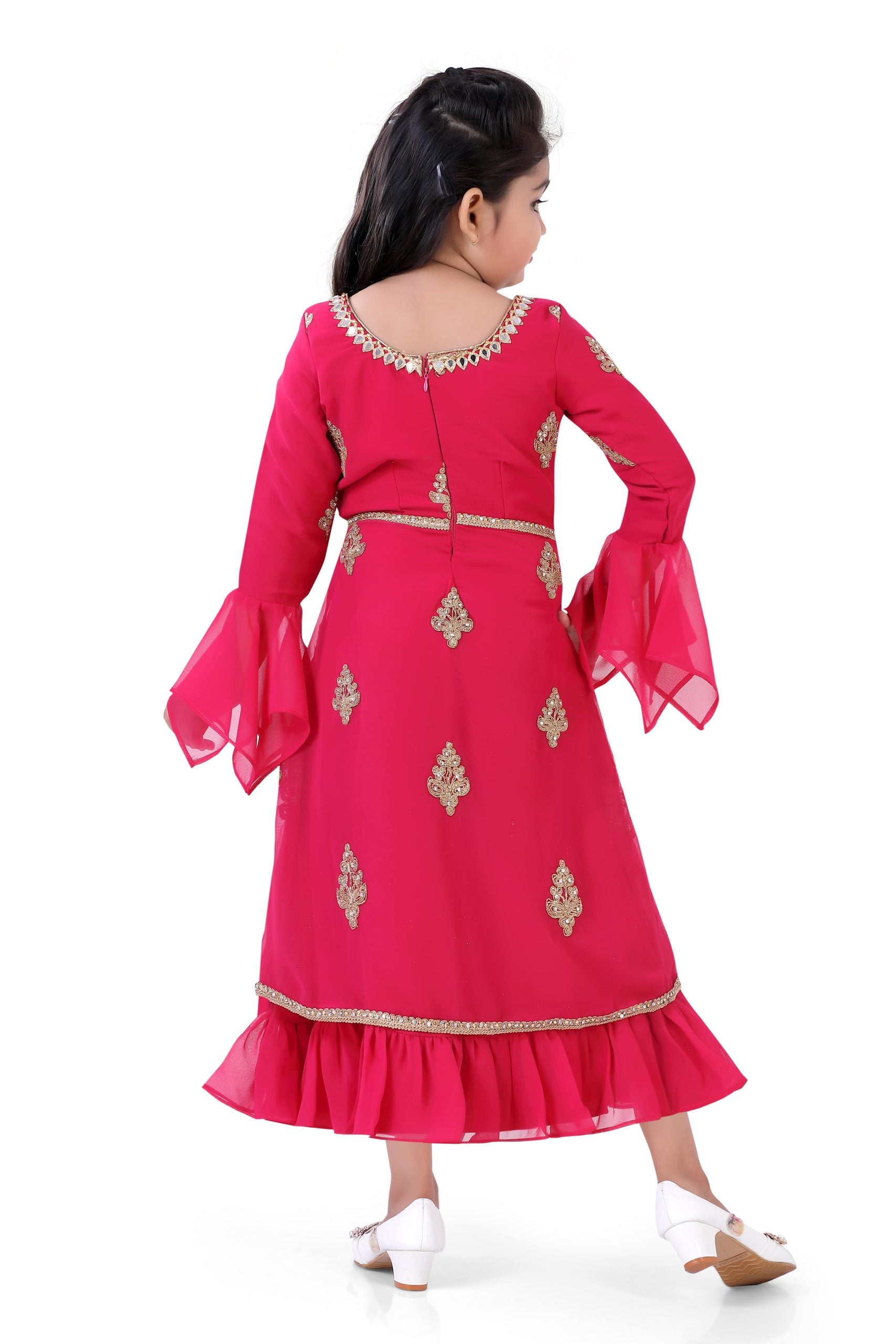 Kids Rani Pink Gown For Girls - Premium  from vendor-unknown - Just $99! Shop now at Dulhan Exclusives