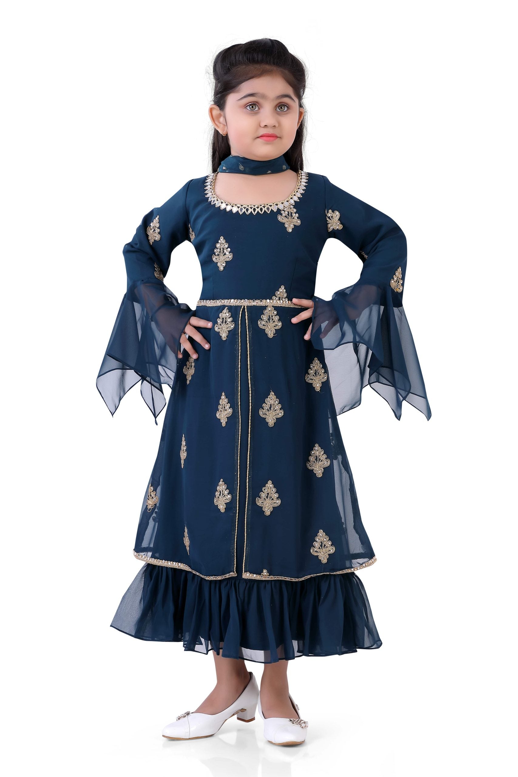 Kids Navy Blue Gown For Girls - Premium  from vendor-unknown - Just $99! Shop now at Dulhan Exclusives
