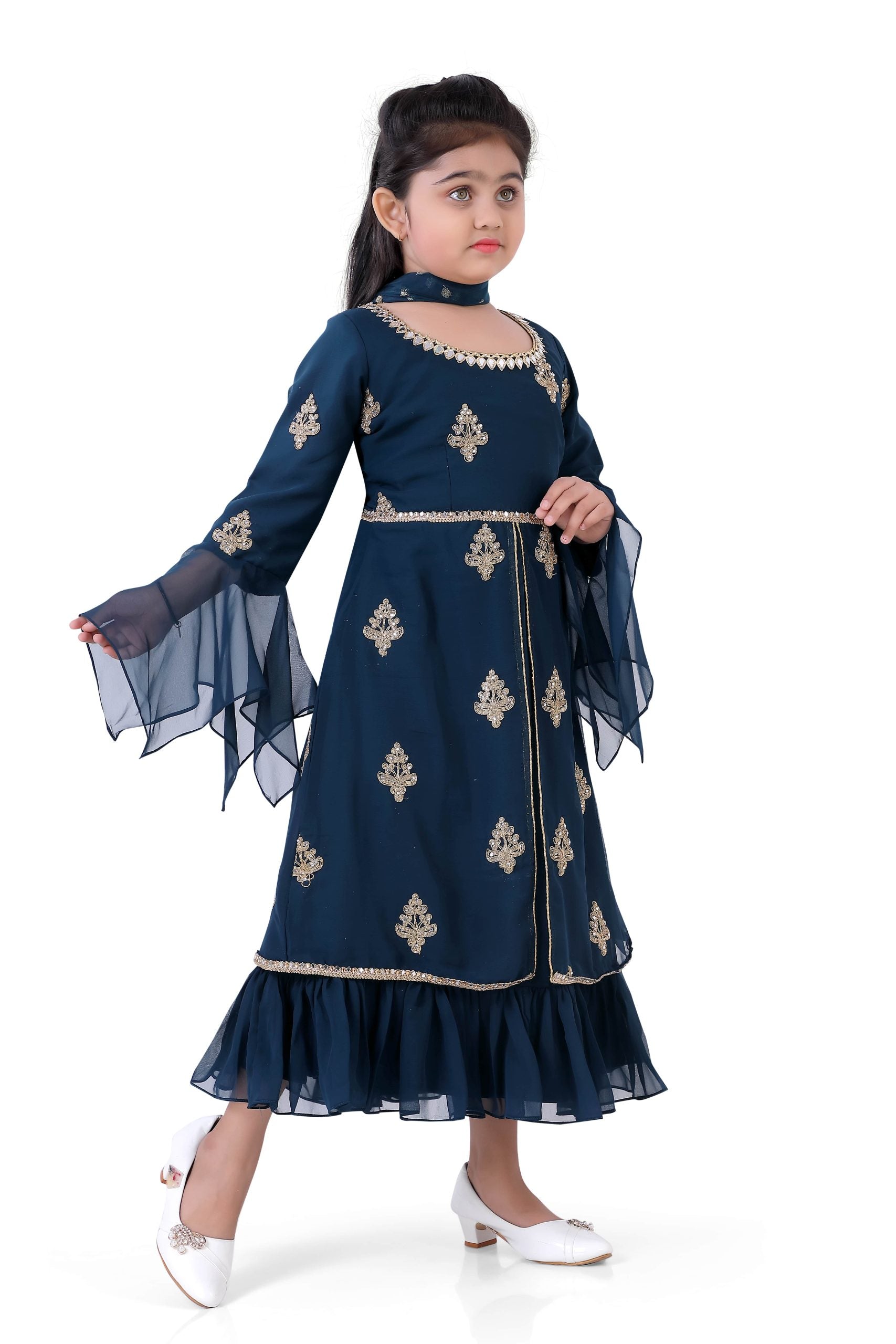 Kids Navy Blue Gown For Girls - Premium  from vendor-unknown - Just $99! Shop now at Dulhan Exclusives