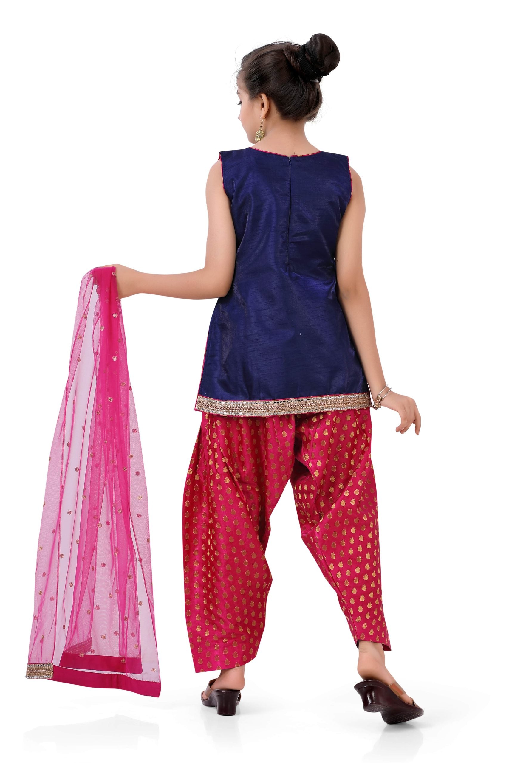 Girl's Patiyala Salwar kameez in Blue