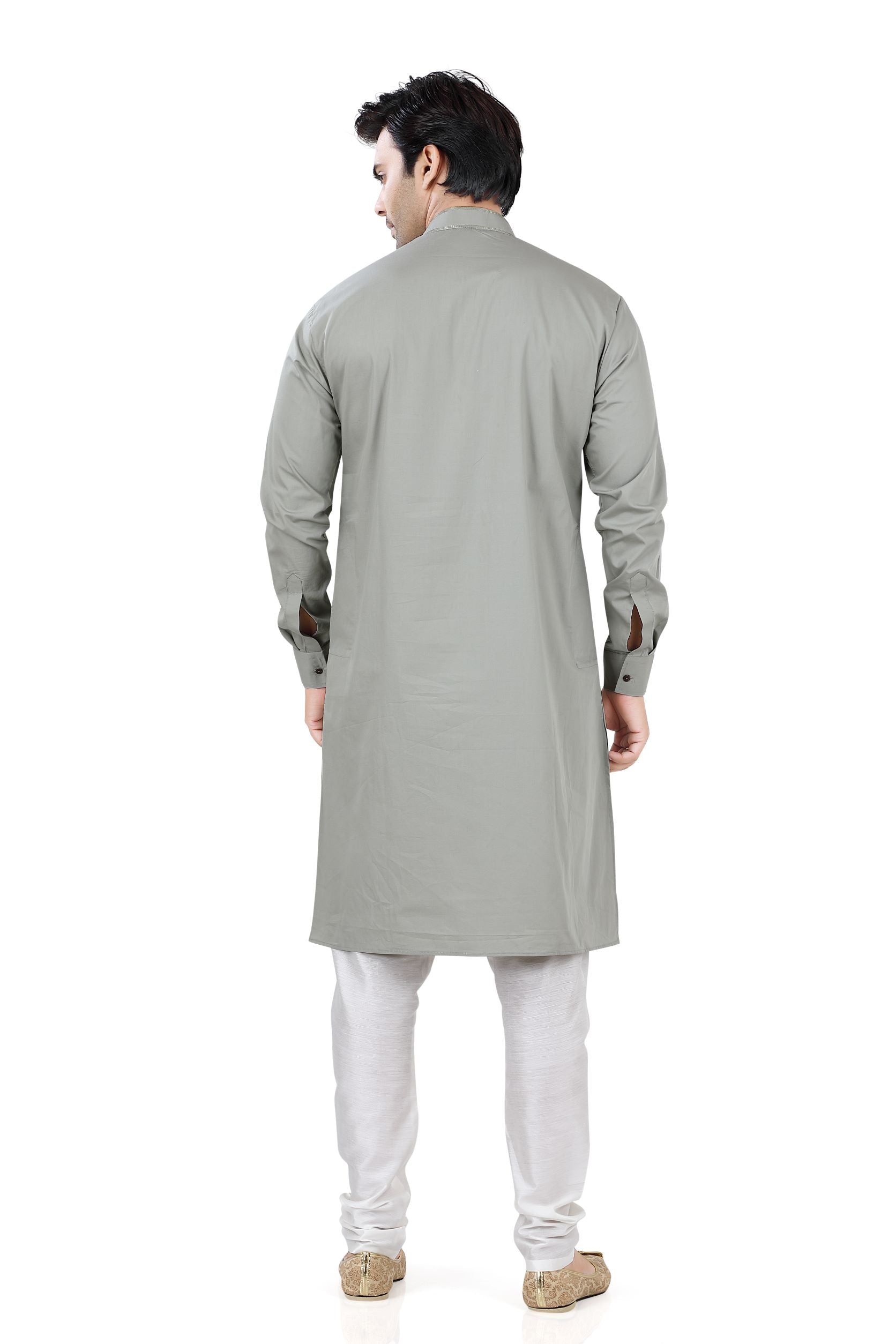 Clearance - Anchor embroidery Cotton Kurta  in Light sage - Premium kurta pajama from Dapper Ethnic - Just $29! Shop now at Dulhan Exclusives