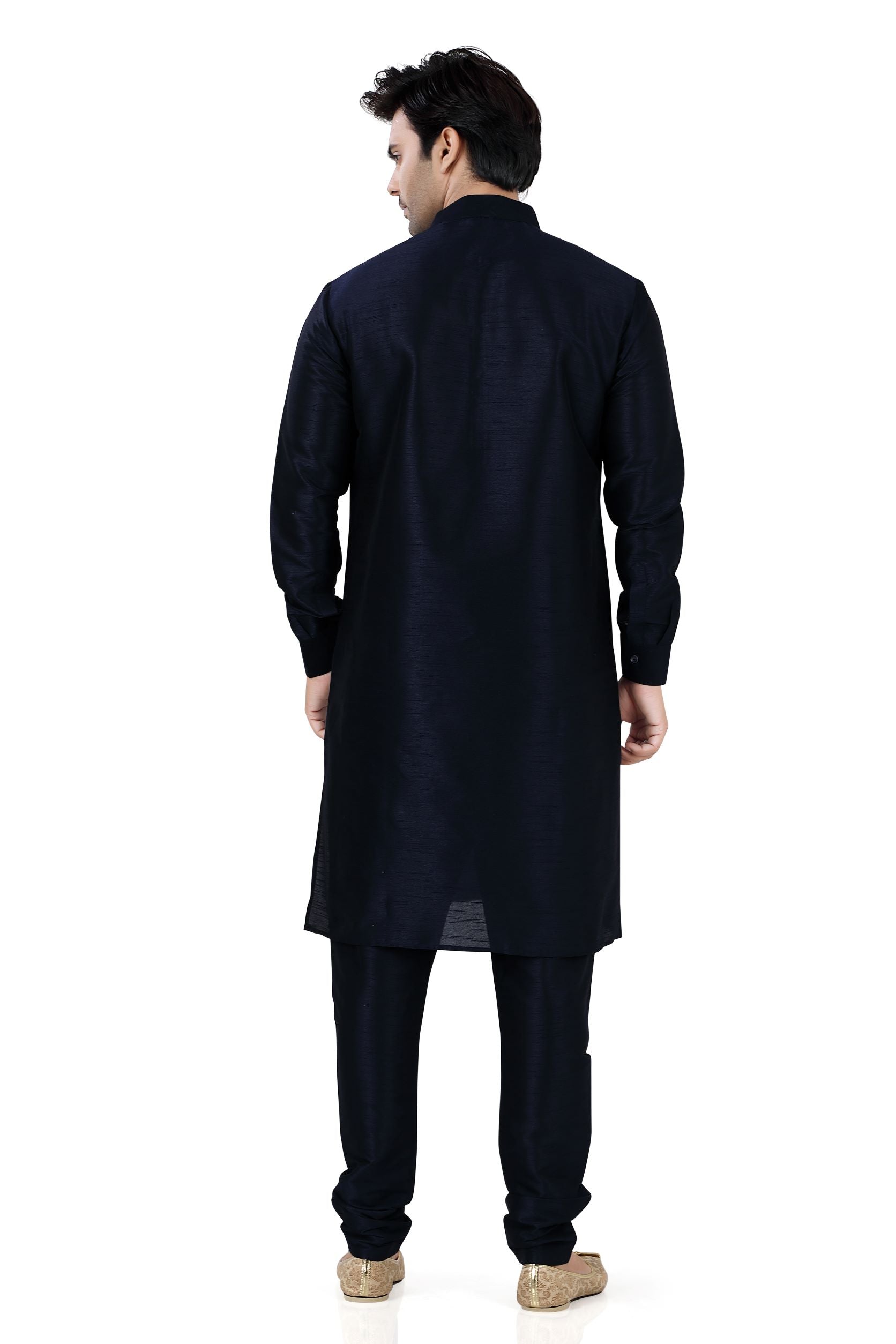 Dupion Silk Kurta in black - Premium kurta pajama from Dapper Ethnic - Just $29! Shop now at Dulhan Exclusives