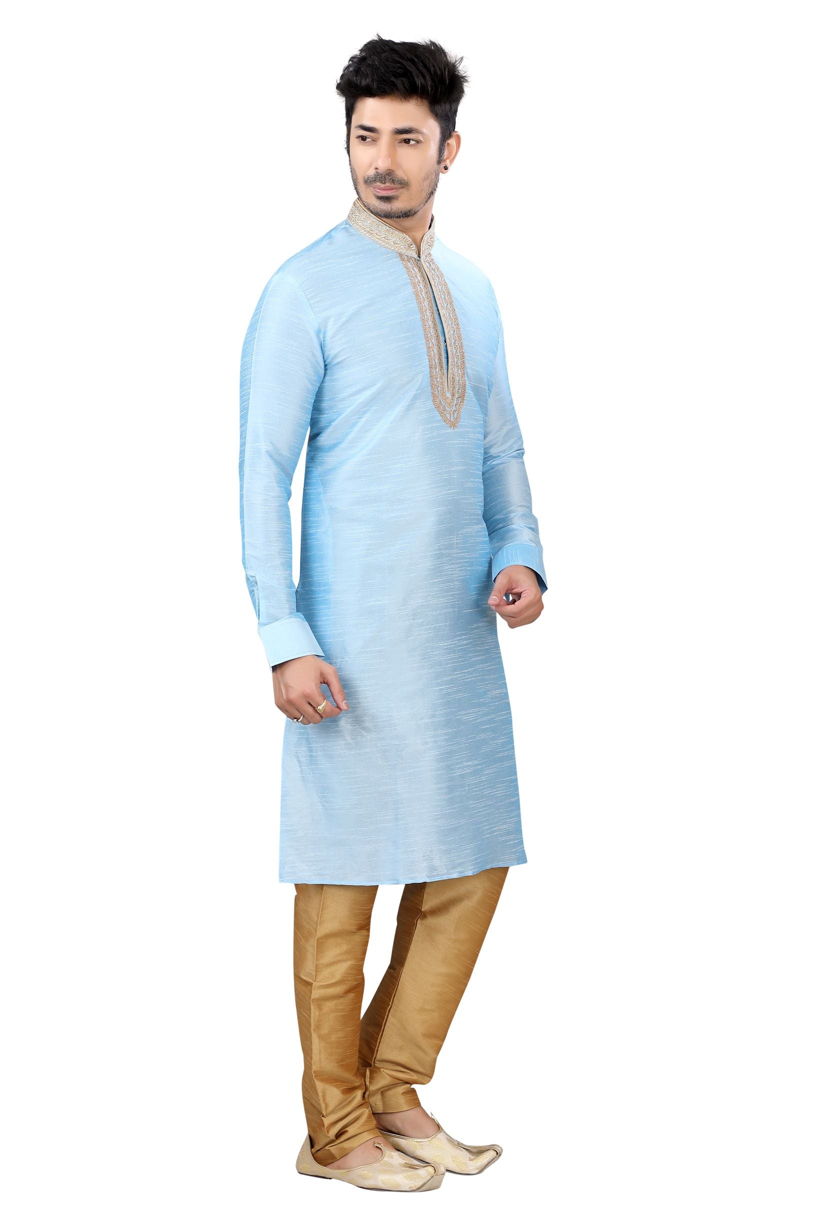 Banarasi Silk Kurta pajama in Ice Blue