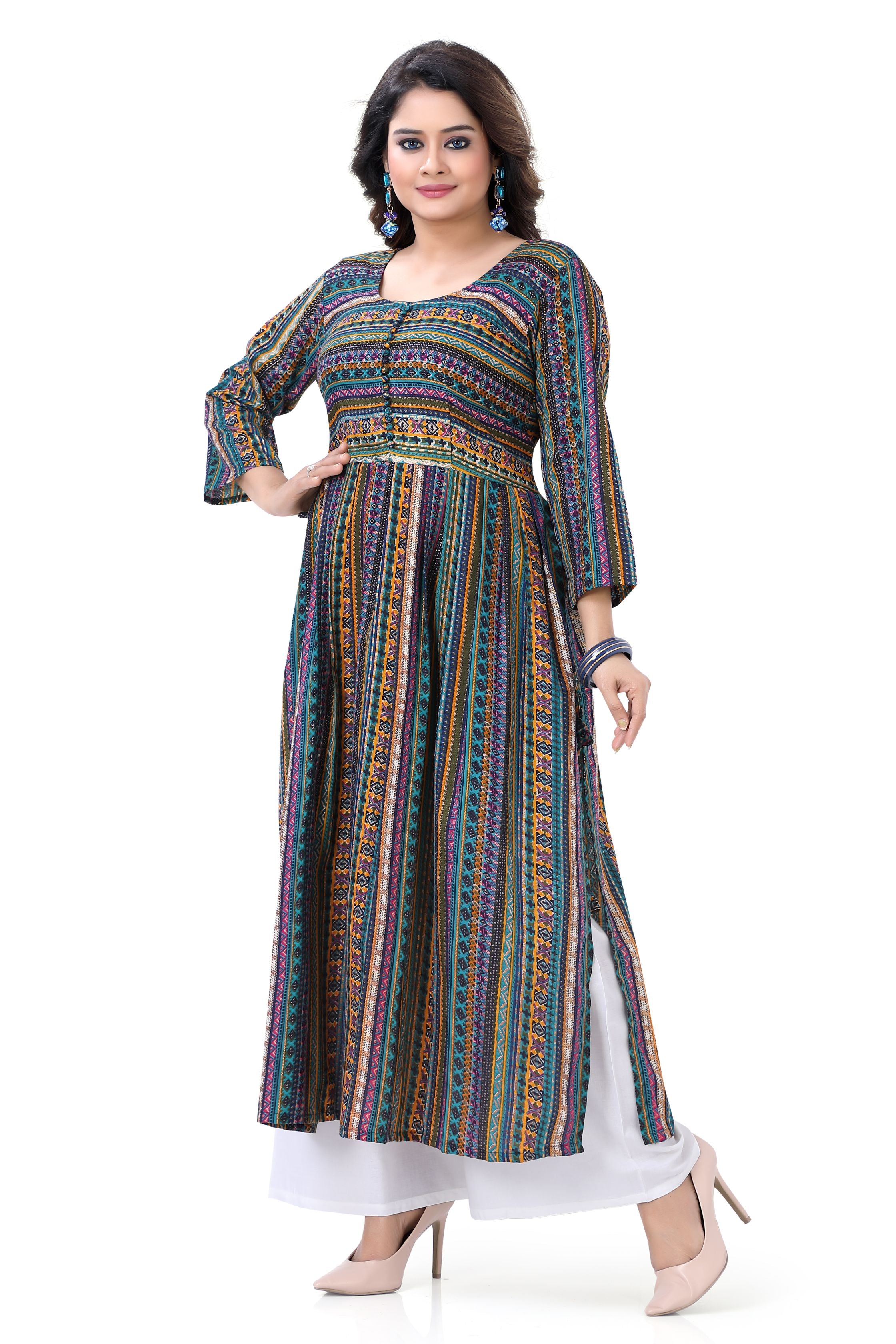 Long Kurti- Multicolor