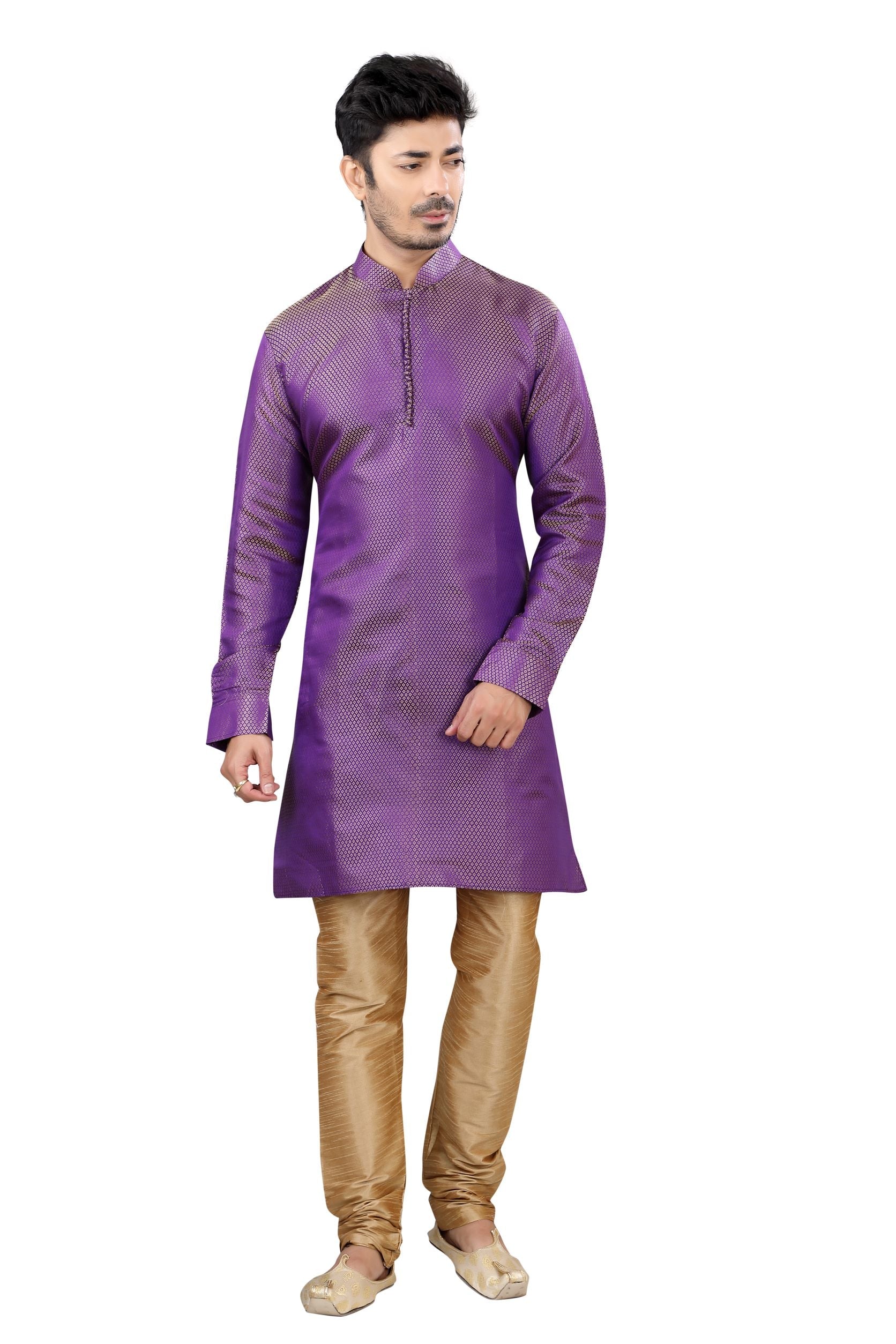 Banarasi Butti Kurta pajama in Purple