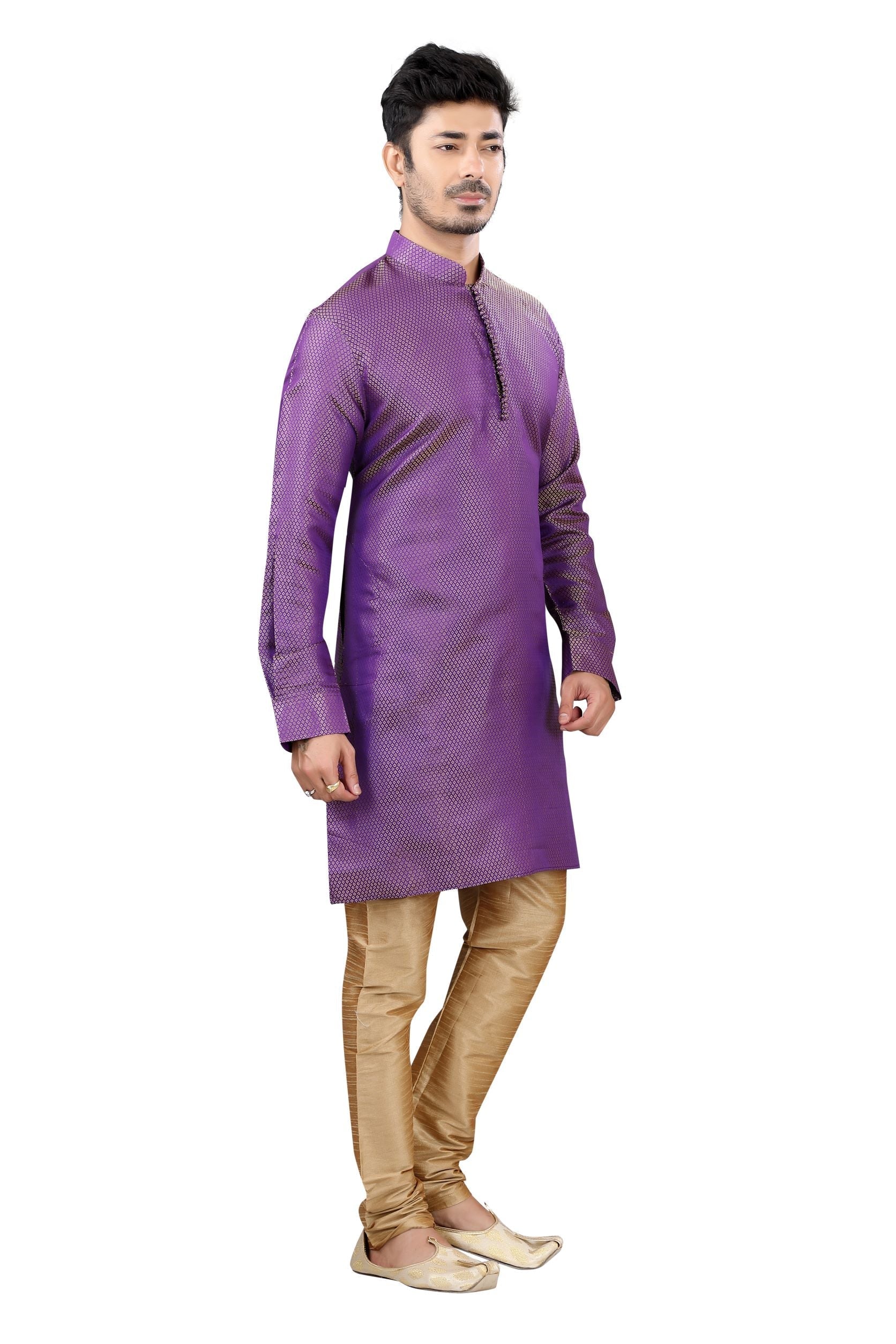 Banarasi Butti Kurta pajama in Purple