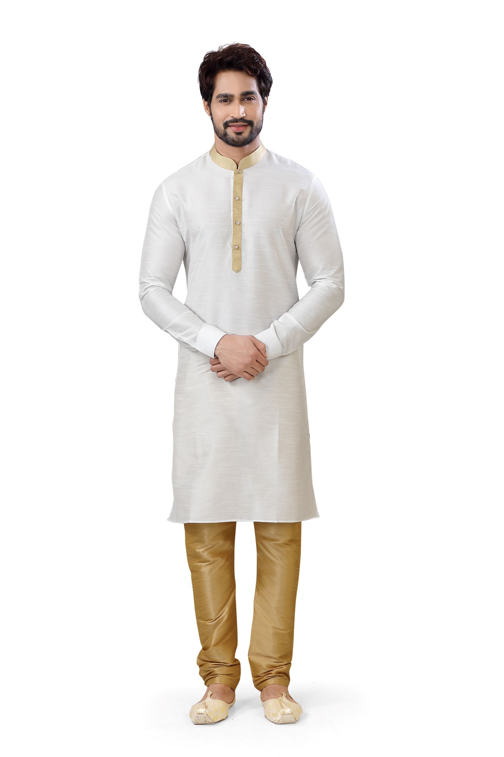 Clearance - Anchor embroidery Kurta pajama in White color - Premium kurta pajama from Dapper Ethnic - Just $49! Shop now at Dulhan Exclusives
